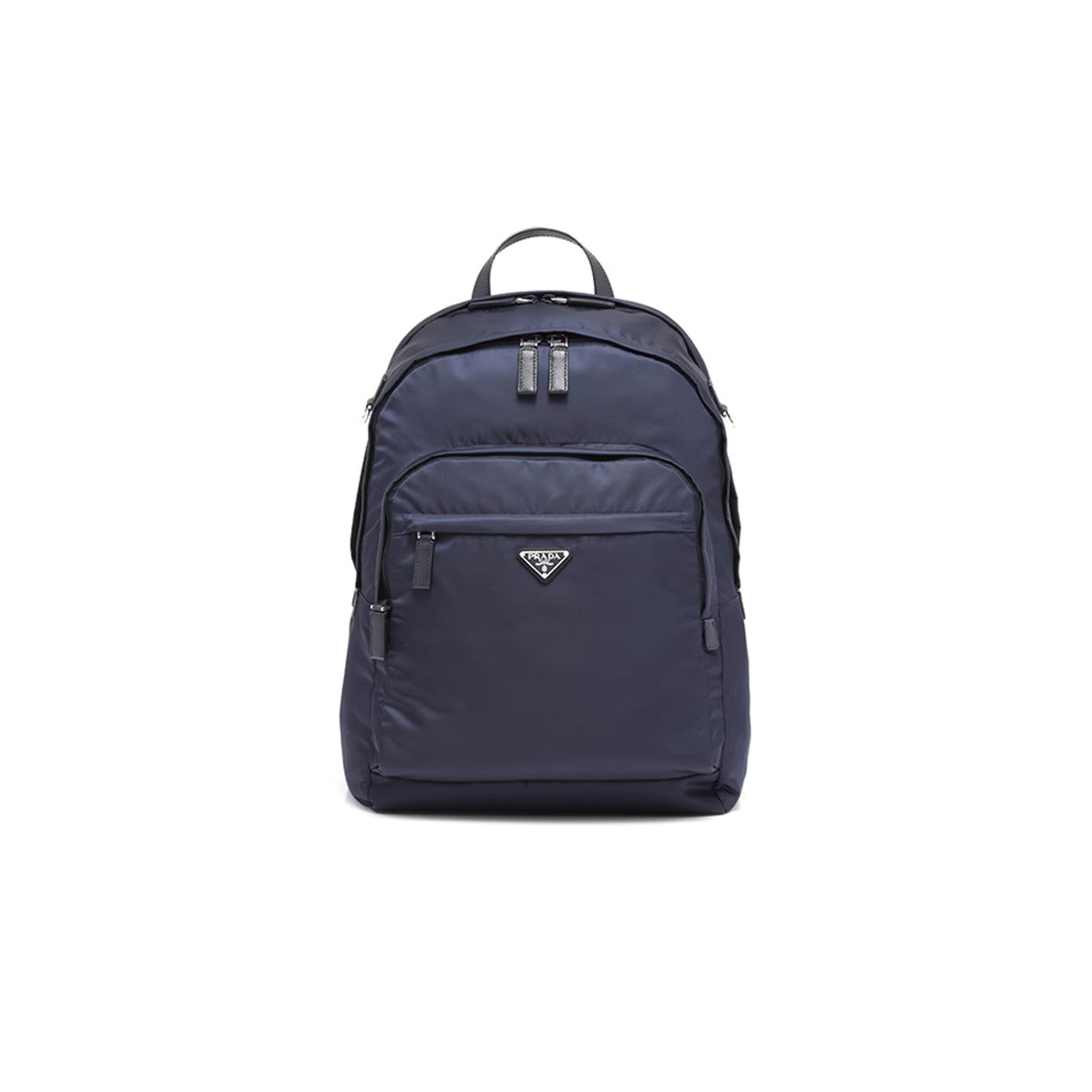 Pra*a RE-NYLON AND SAFFIANO LEATHER BACKPACK 2VZ048 (43.5*31*20cm) Master Quality