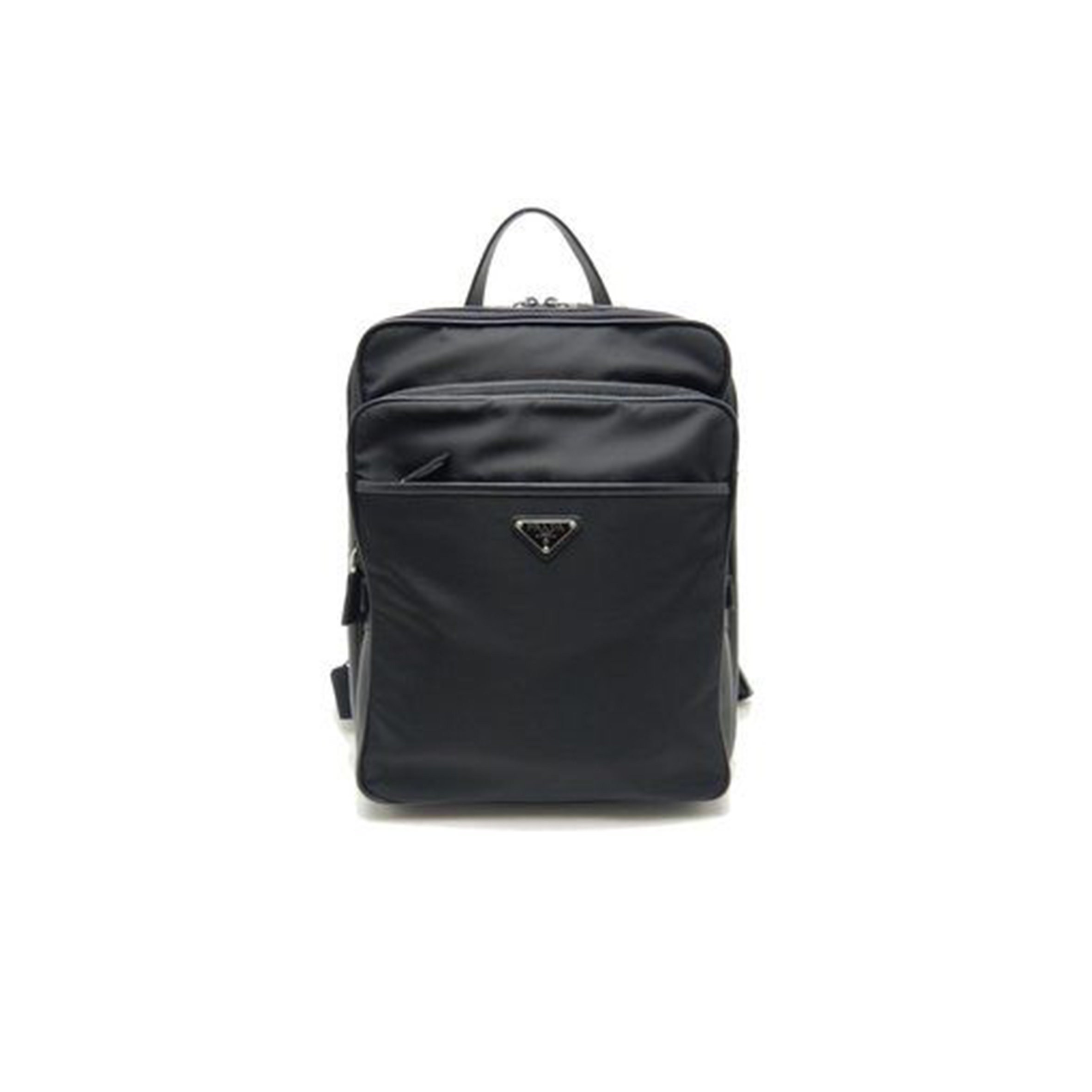 Pra*a BLACK NYLON BACKPACK FOR MEN 2VZ064 (35*26*12cm) Master Quality