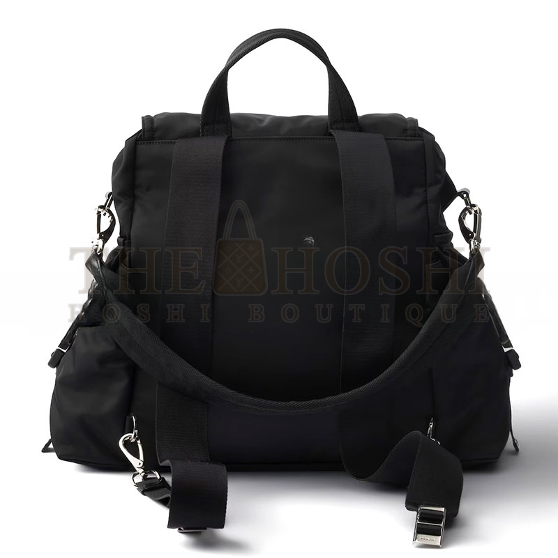 Pra*a EXPLORE RE-NYLON GLOSSY LEATHER BACKPACK 2VZ118 (39*37*20cm) Master Quality