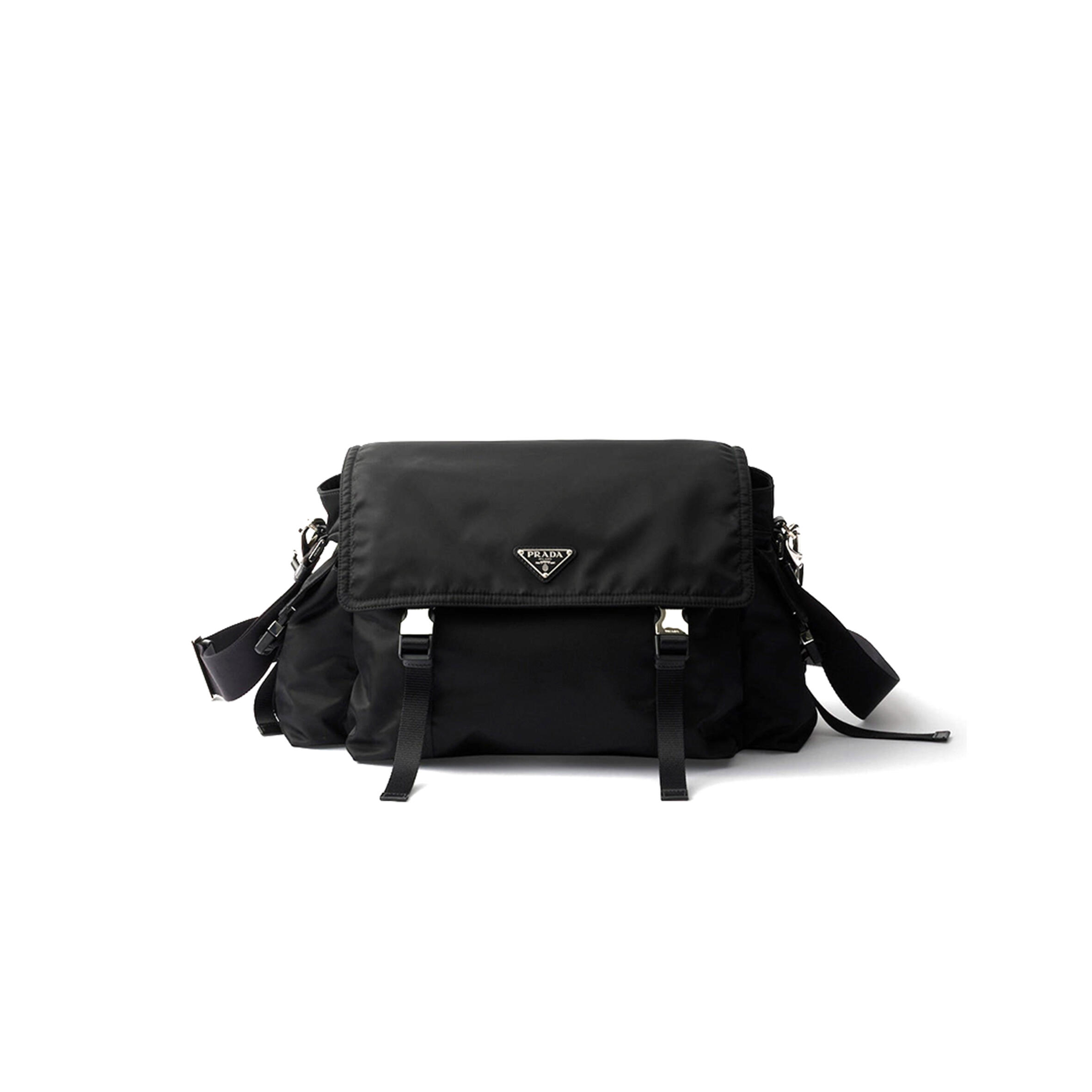 Pra*a EXPLORE RE-NYLON AND LEATHER BAG 2VD082 (42*22*20cm) Master Quality