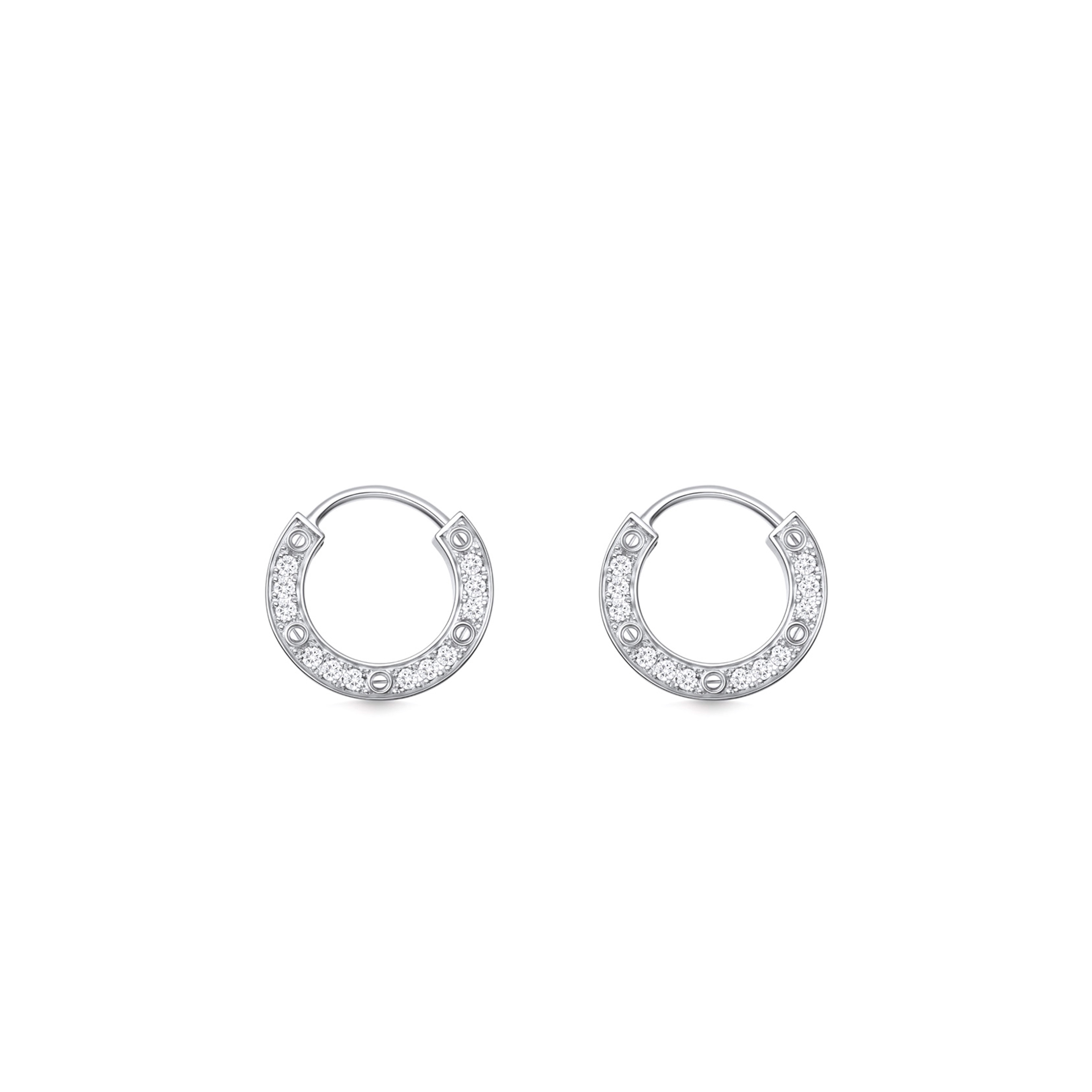 Ca*t1er LOVE 18K WHITE GOLD, D1am0nd EARRING, PAVED WITH D1am0ndS B8301424 Master Quality