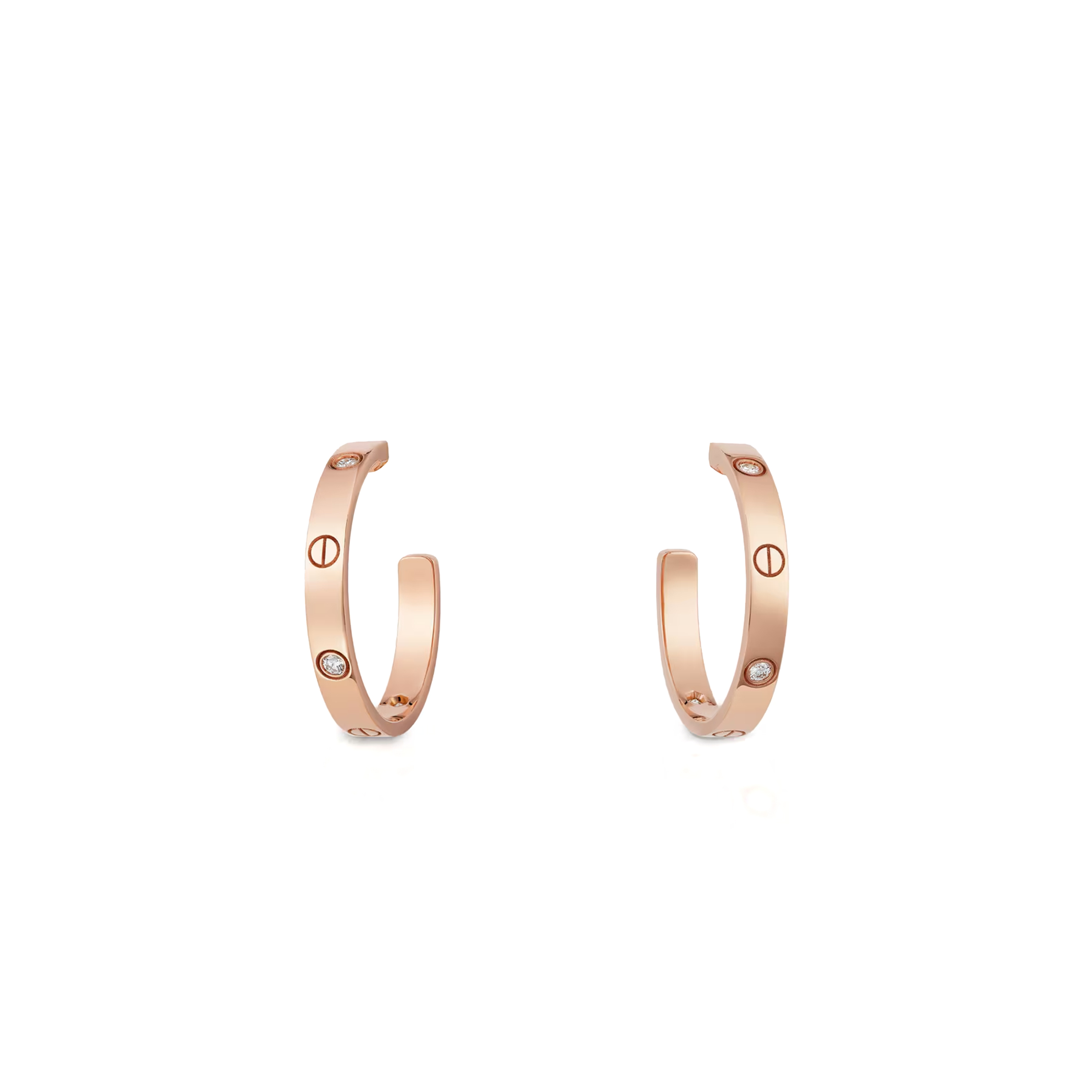 Ca*t1er LOVE HOOP EARRINGS, MEDIUM MODEL, 6 D1am0ndS B8301433 Master Quality
