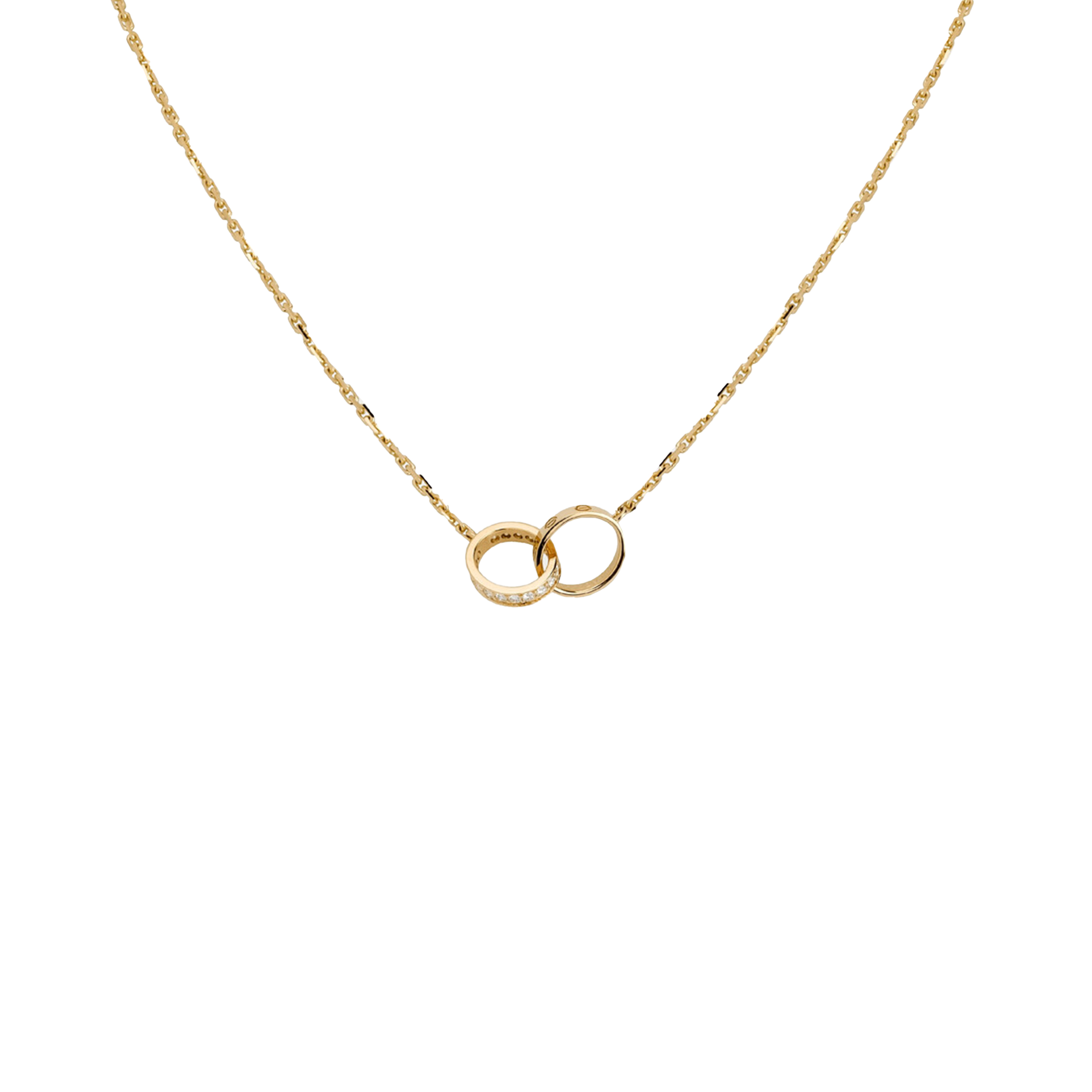 Ca*t1er LOVE NECKLACE, SEMI-PAVED B7013800 Master Quality