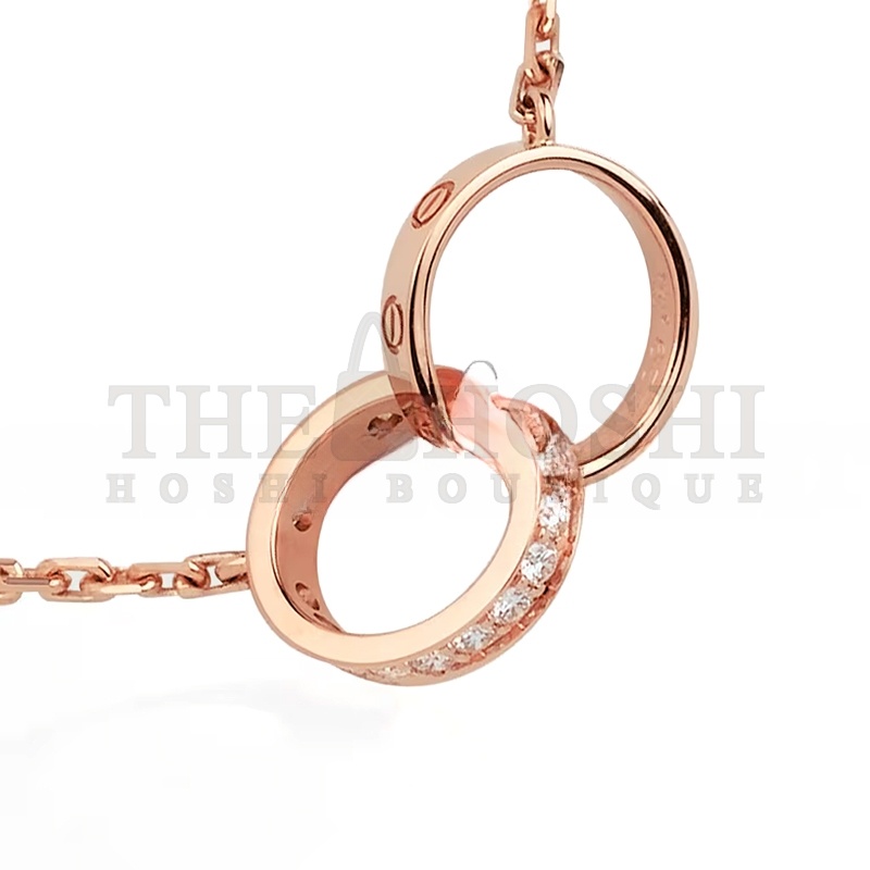 Ca*t1er LOVE NECKLACE, SEMI-PAVED B7013900 Master Quality