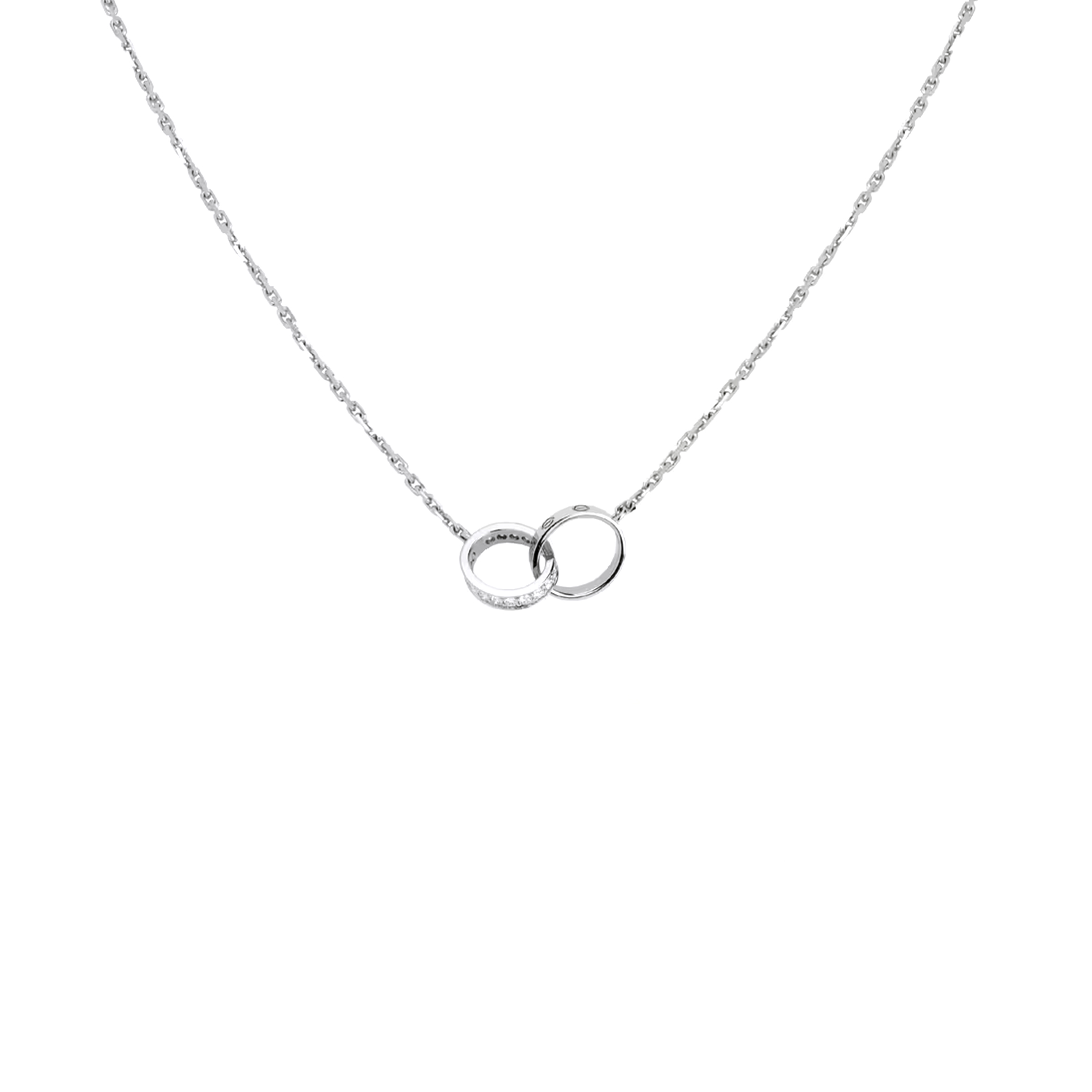 Ca*t1er LOVE NECKLACE, SEMI-PAVED B7013700 Master Quality