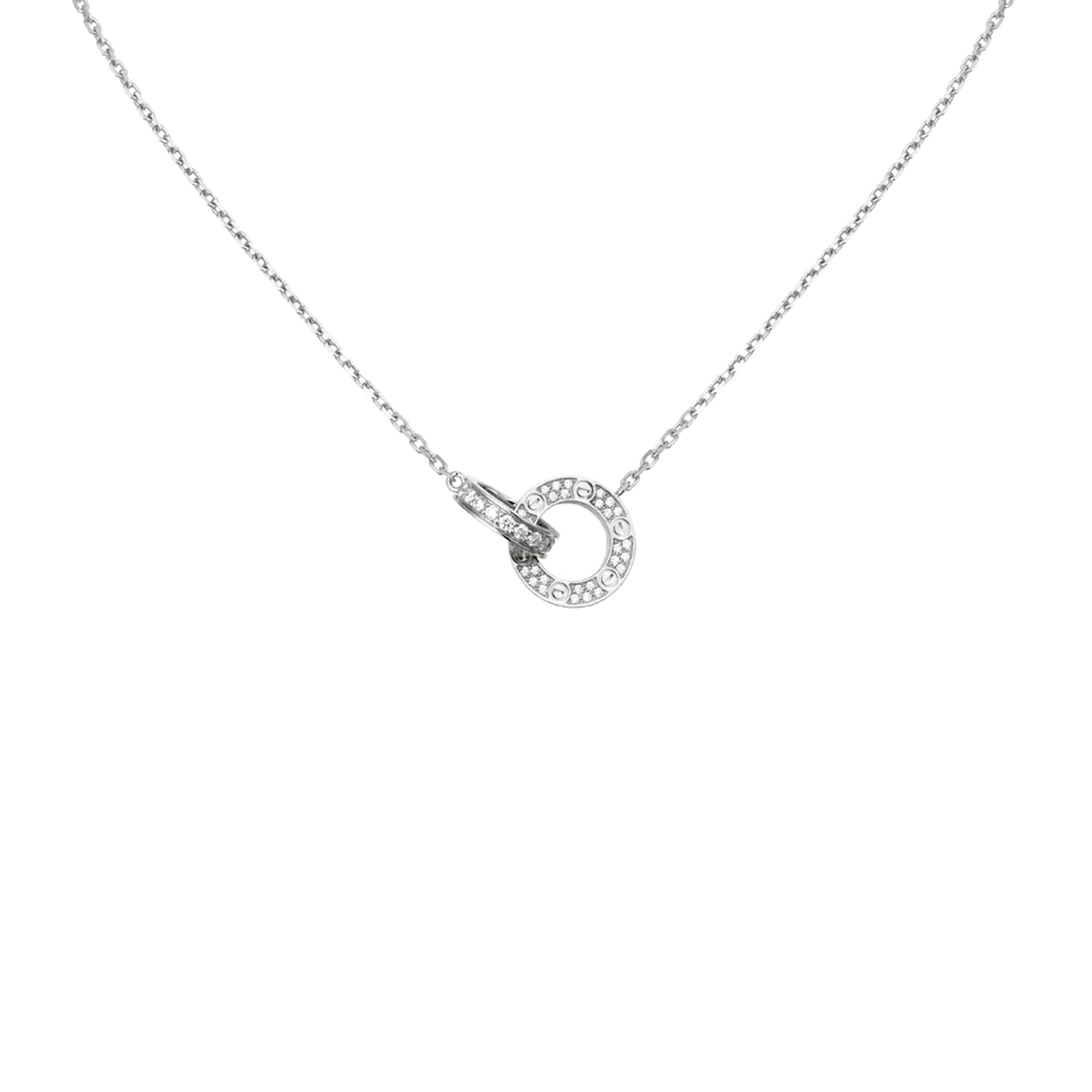 Ca*t1er LOVE NECKLACE, PAVED B7216300 Master Quality