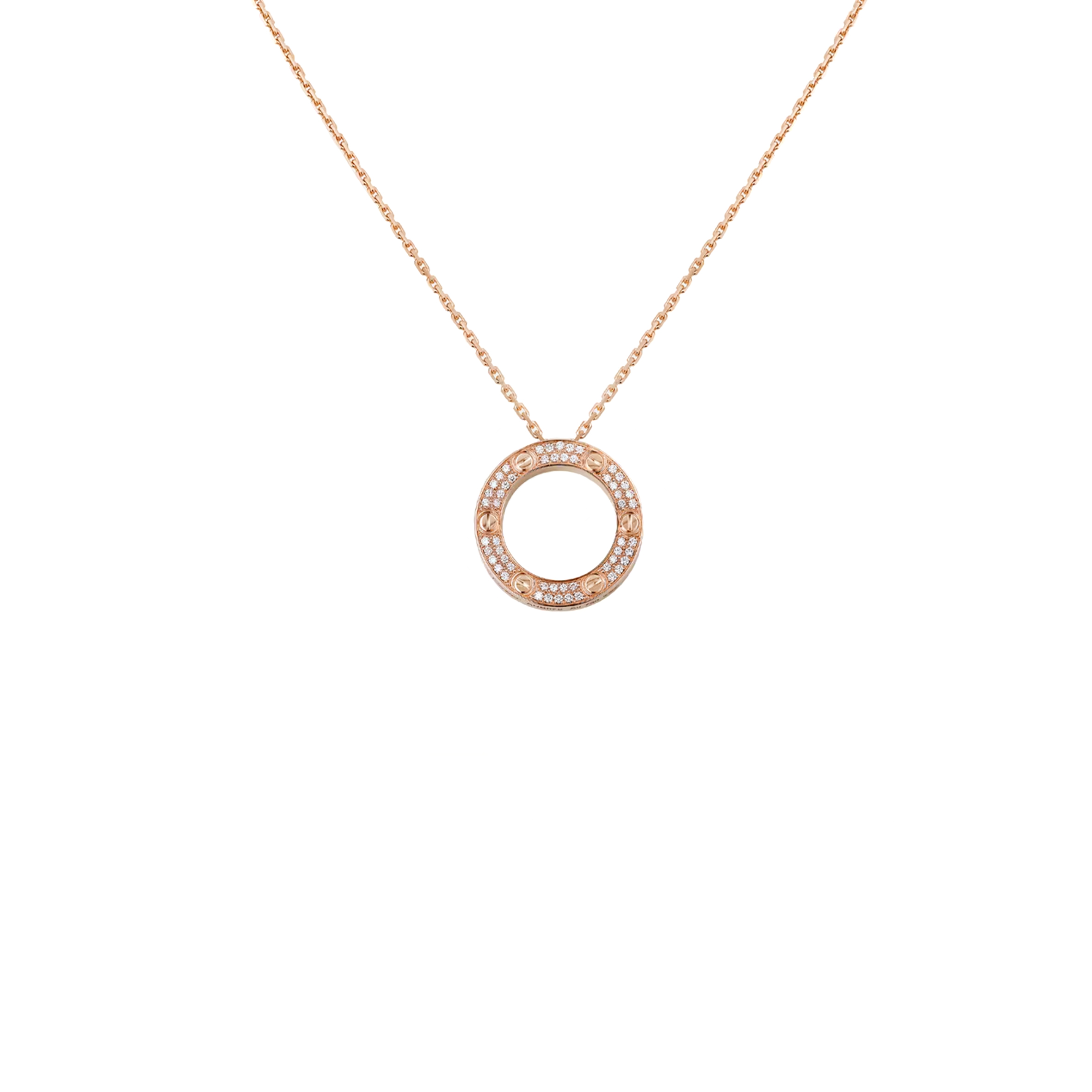 Ca*t1er LOVE NECKLACE, PAVED B7224527 Master Quality