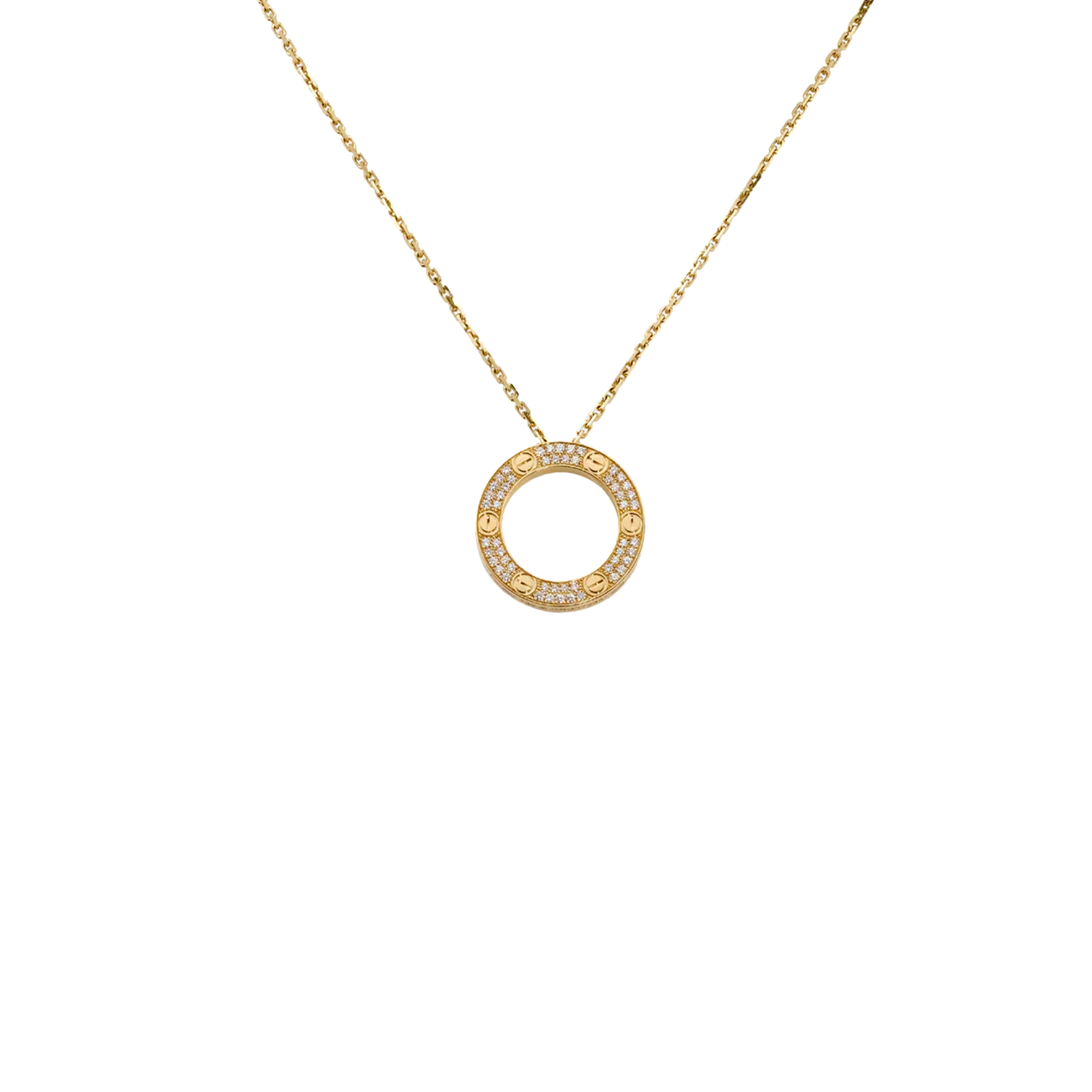 Ca*t1er LOVE NECKLACE, PAVED B7058400 Master Quality