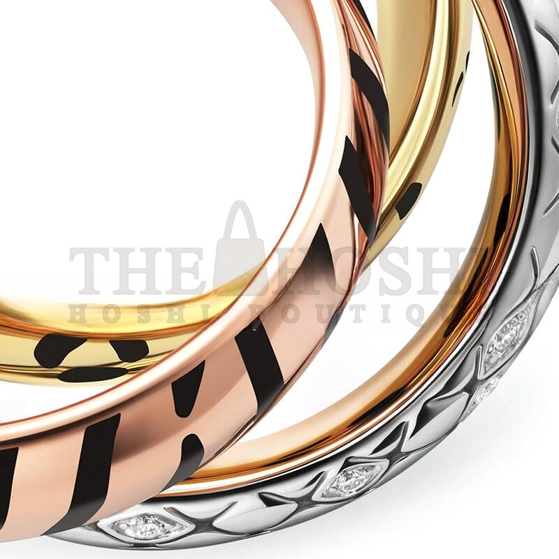 Ca*t1er LACQUERED GOLD AND SEMI-PAVÉD D1am0nd TRINITY RING CRB4241700 Master Quality