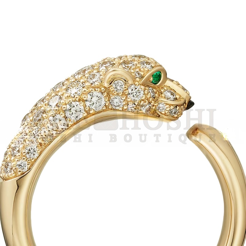 Ca*t1er PANTHÈRE DE Ca*t1er RING, SMALL MODEL, SEMI-PAVED N4765800 Master Quality