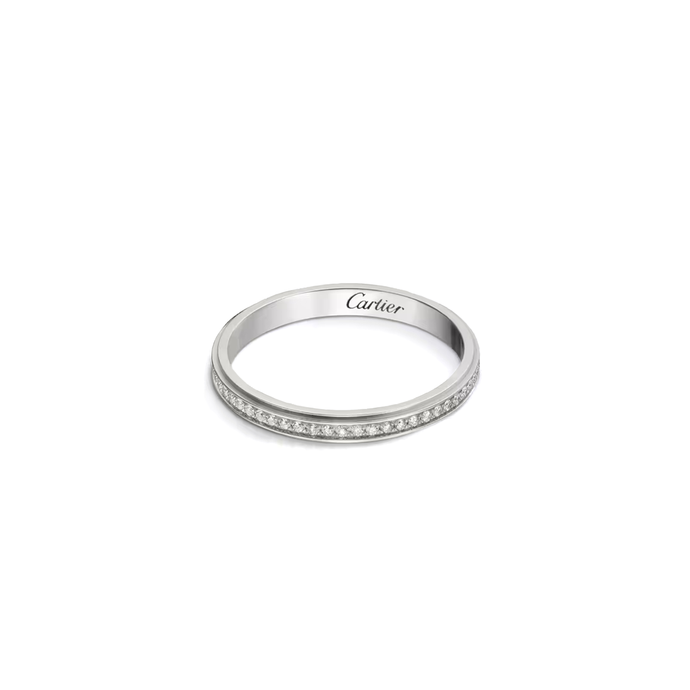 Ca*t1er D'AMOUR WEDDING RING, WIDTH 2.3 MM, PAVED B4093600 Master Quality