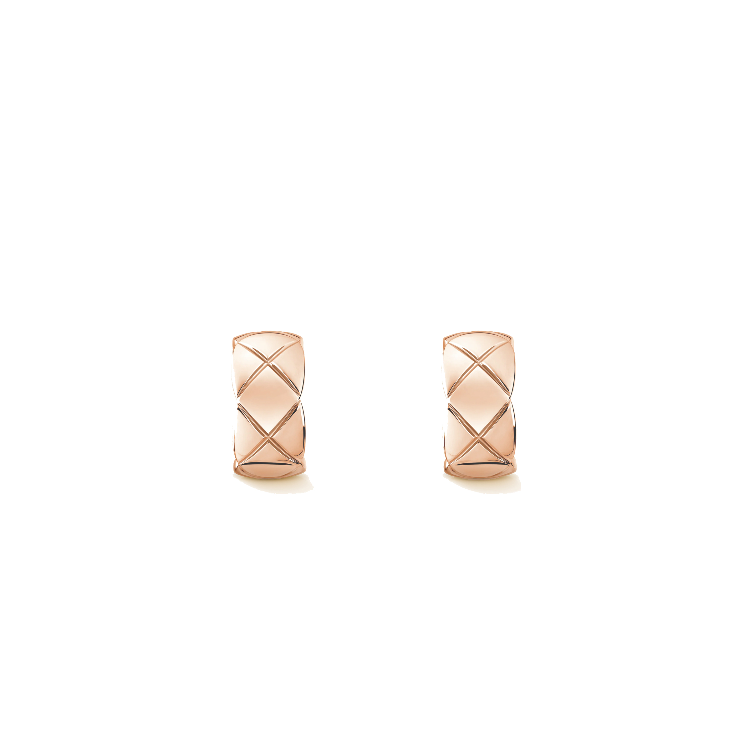 Ch**el COCO CRUSH EARRINGSQUILTED MOTIF, 18K ROSE GOLD J11744 Master Quality