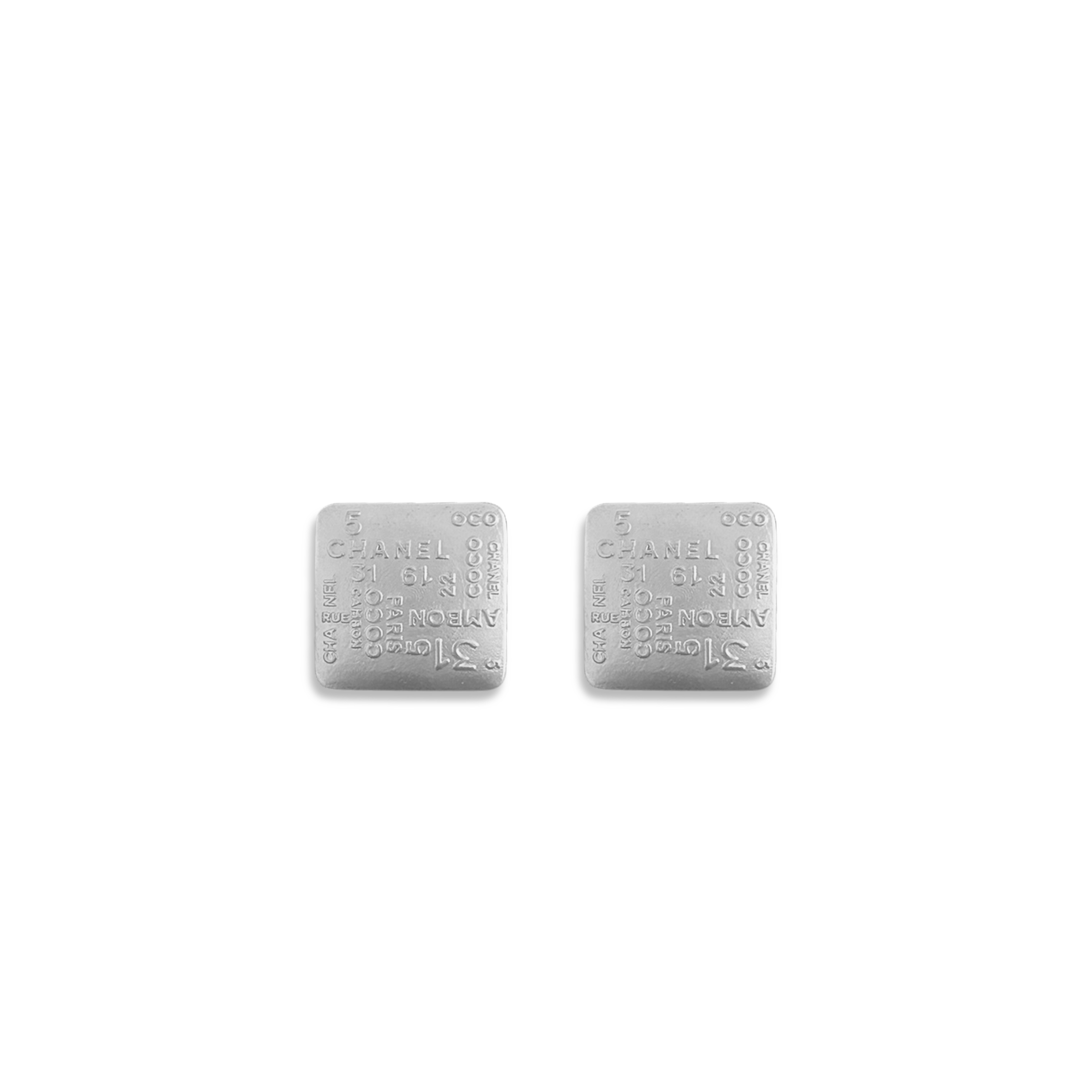 Ch**el LETTER SQUARE EARRINGS Master Quality