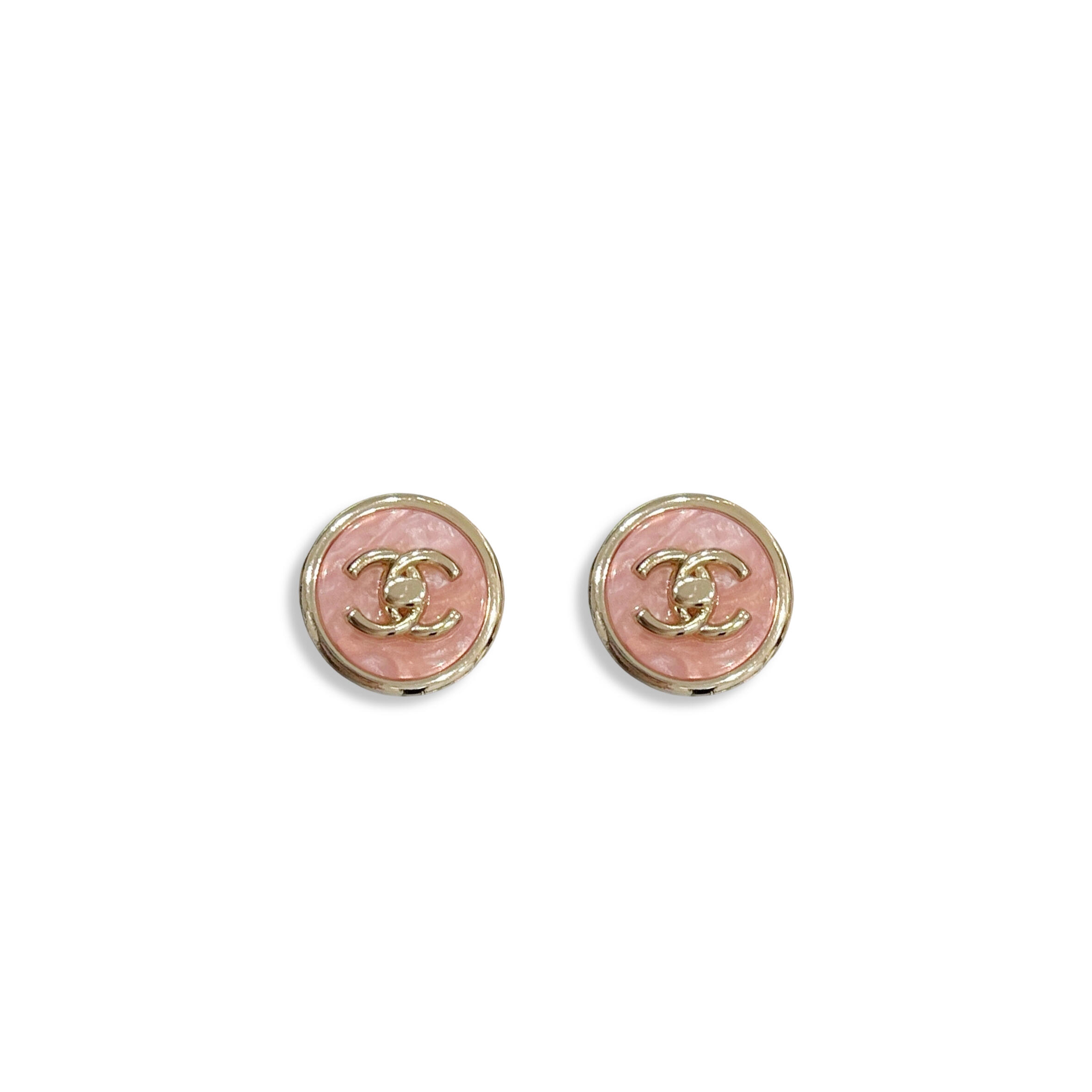 Ch**el 25B PINK ROUND EARRINGS ABG298 Master Quality