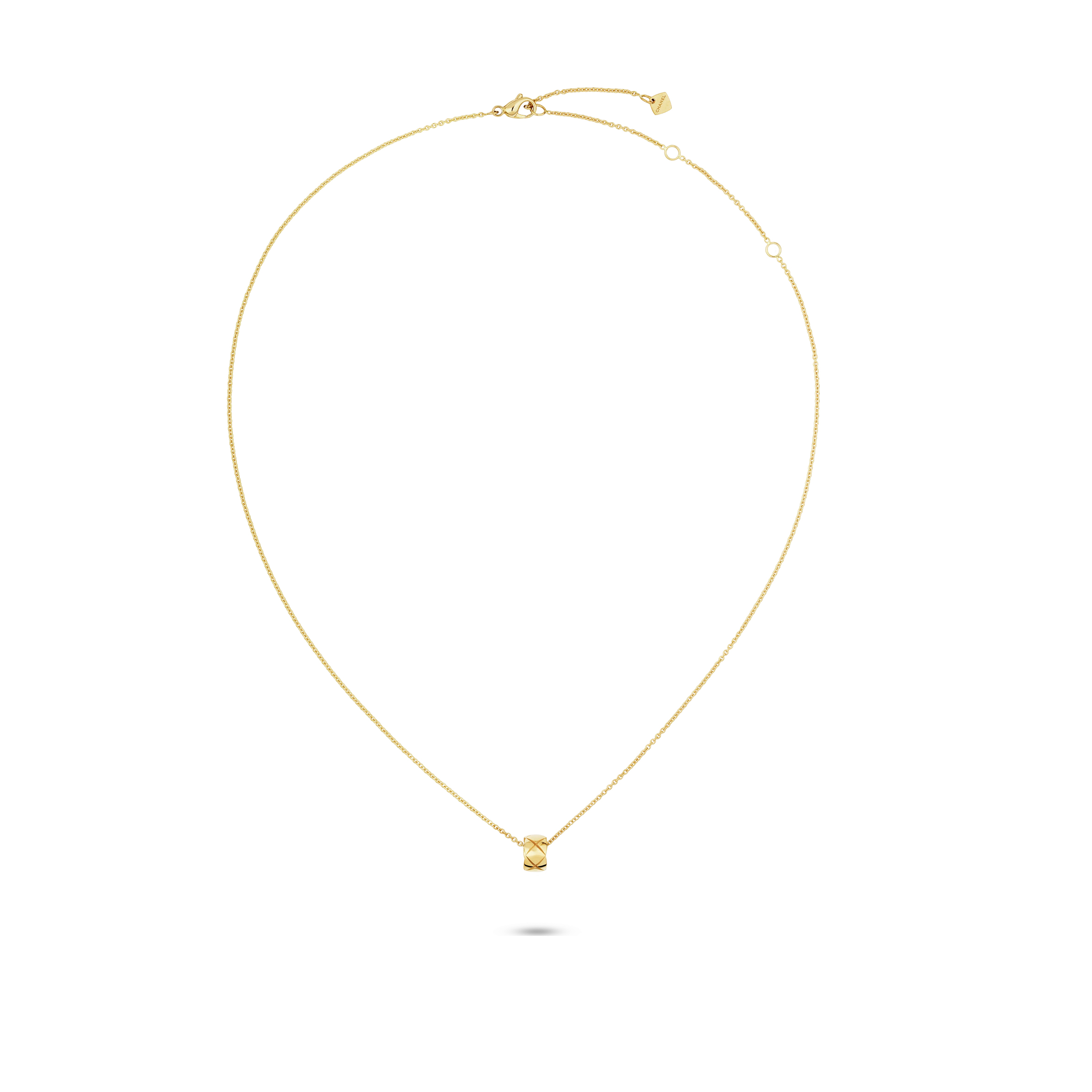 Ch**el COCO CRUSH NECKLACEQUILTED MOTIF, 18K YELLOW GOLD J12305 Master Quality