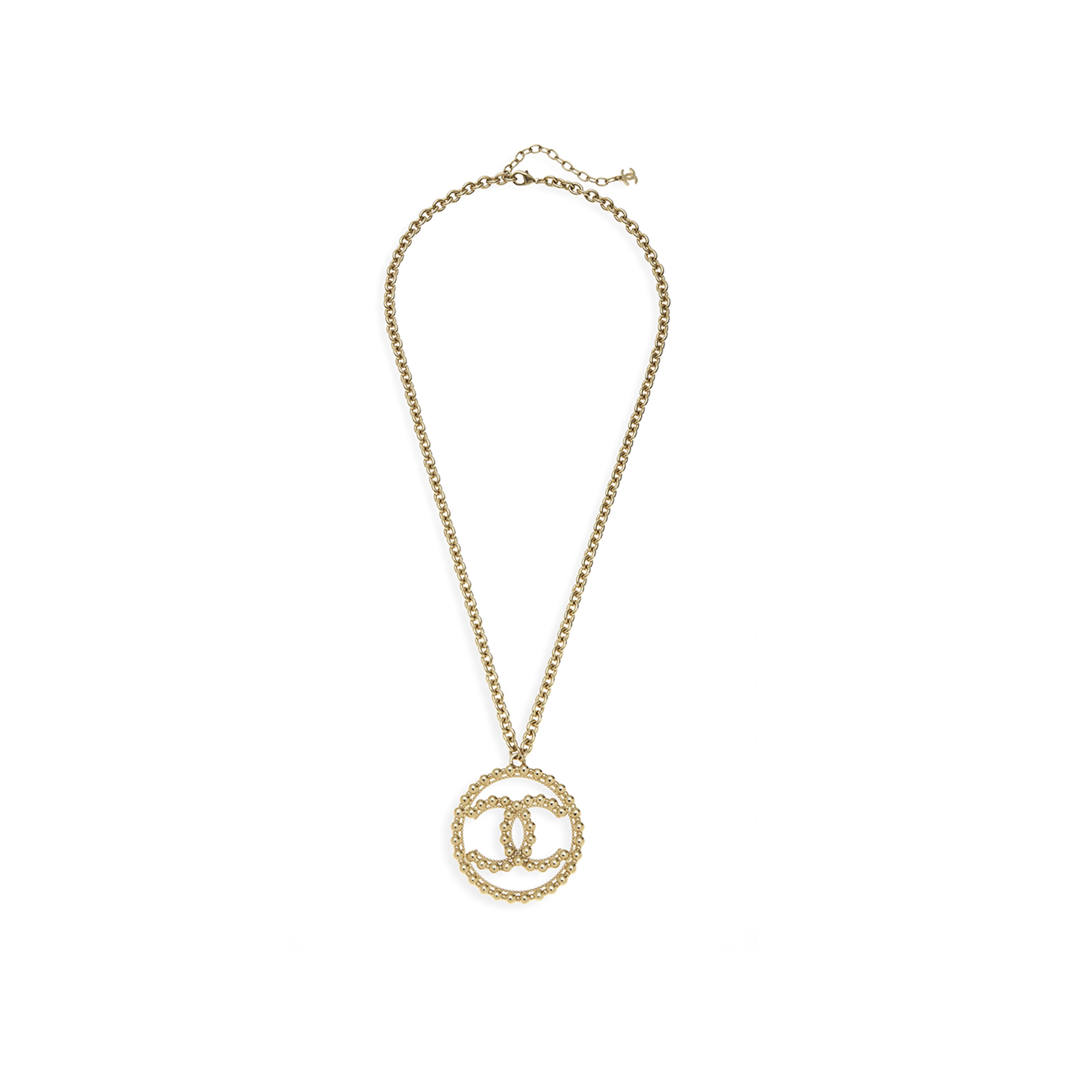 Ch**el GOLD GOLD CC CIRCLE NECKLACE FF8175 Master Quality