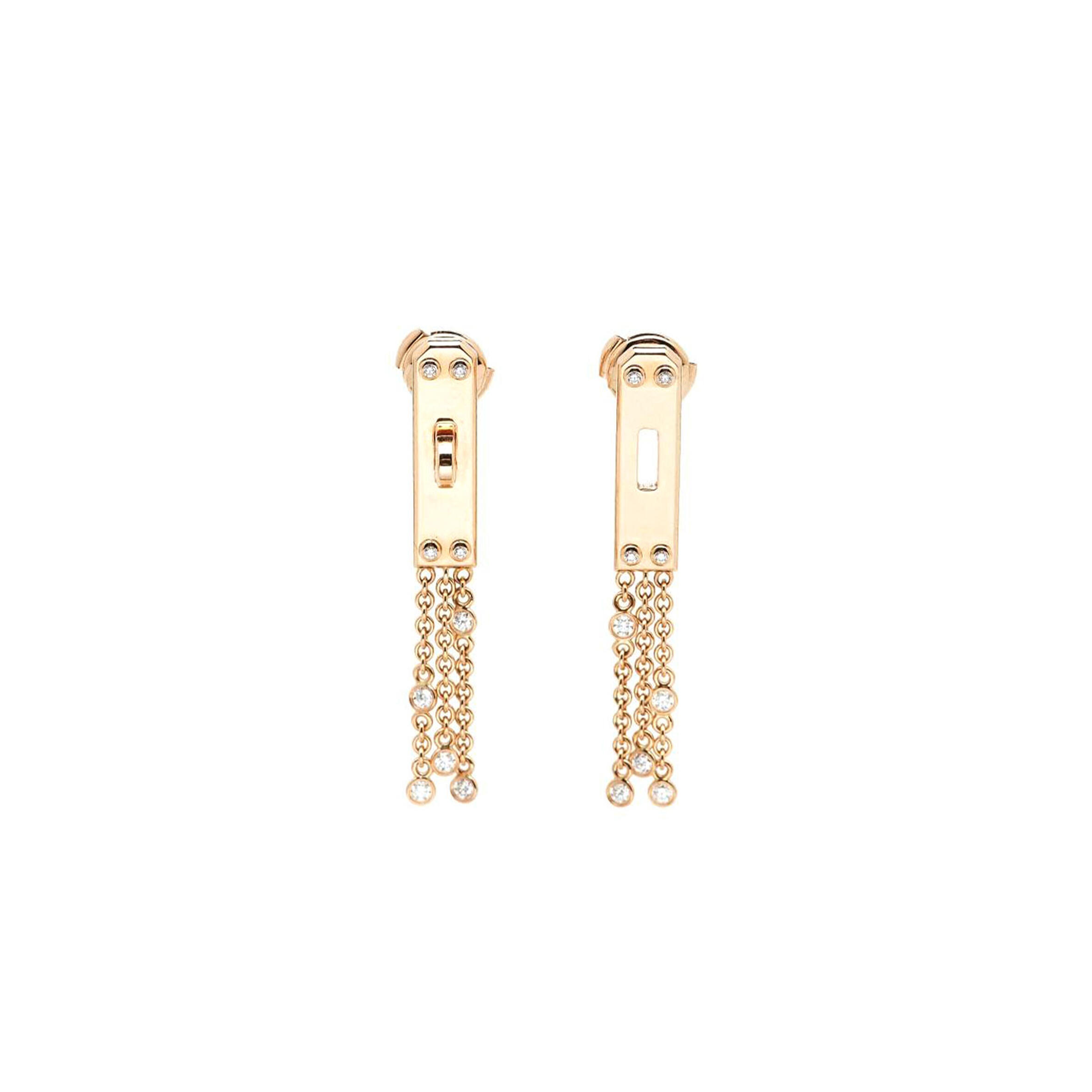 H**me5 KELLY GAVROCHE D1am0ndS 18K ROSE GOLD EARRINGS Master Quality