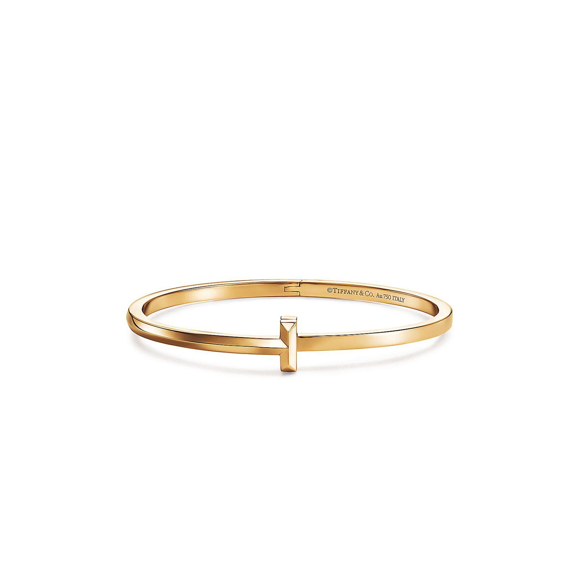 T*f*ny T1 NARROW HINGED BANGLE IN YELLOW GOLD 67794257 Master Quality