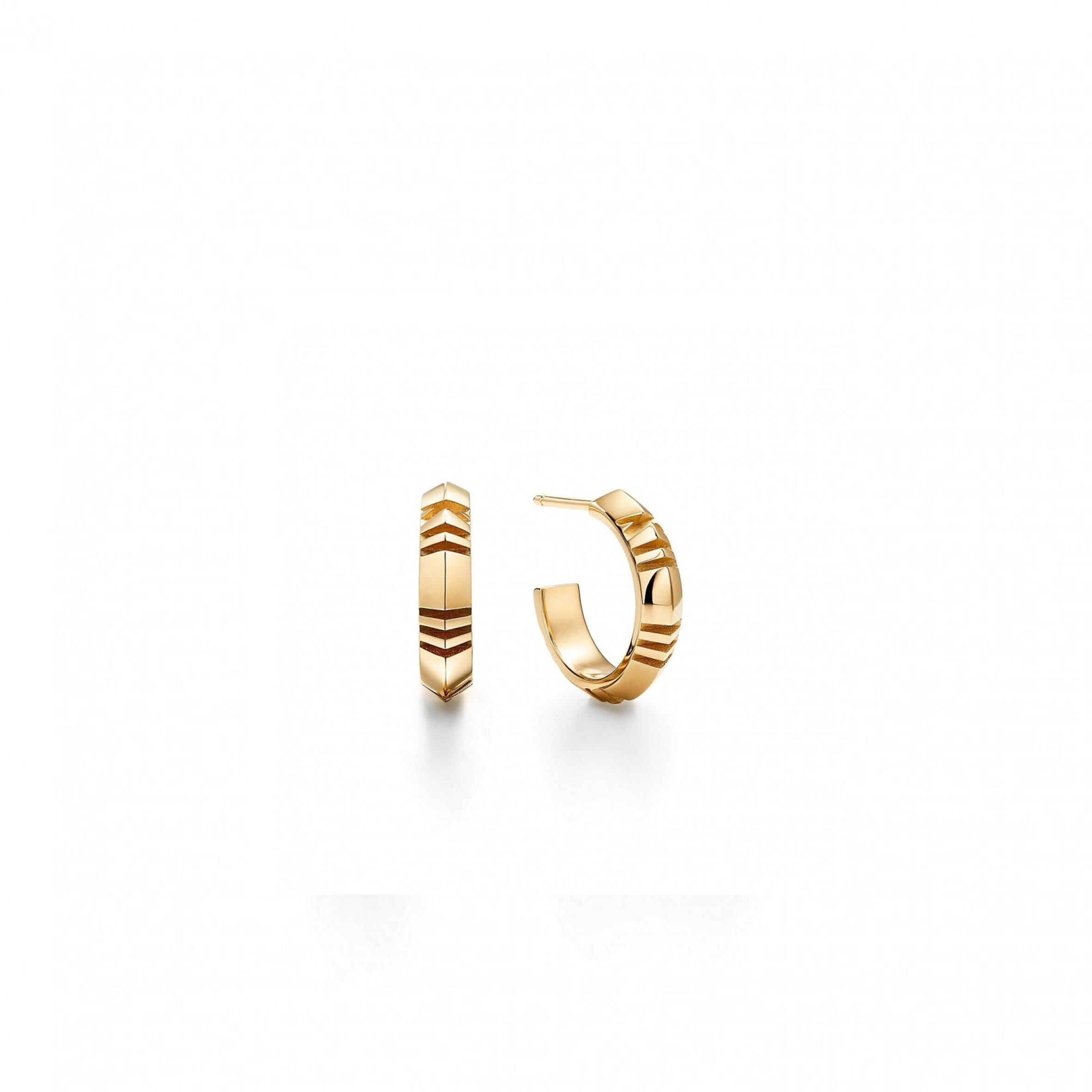 T*f*ny&amp;CO.ATLAS® X HOOP EARRINGS IN YELLOW GOLD, SMALL 67786181 Master Quality