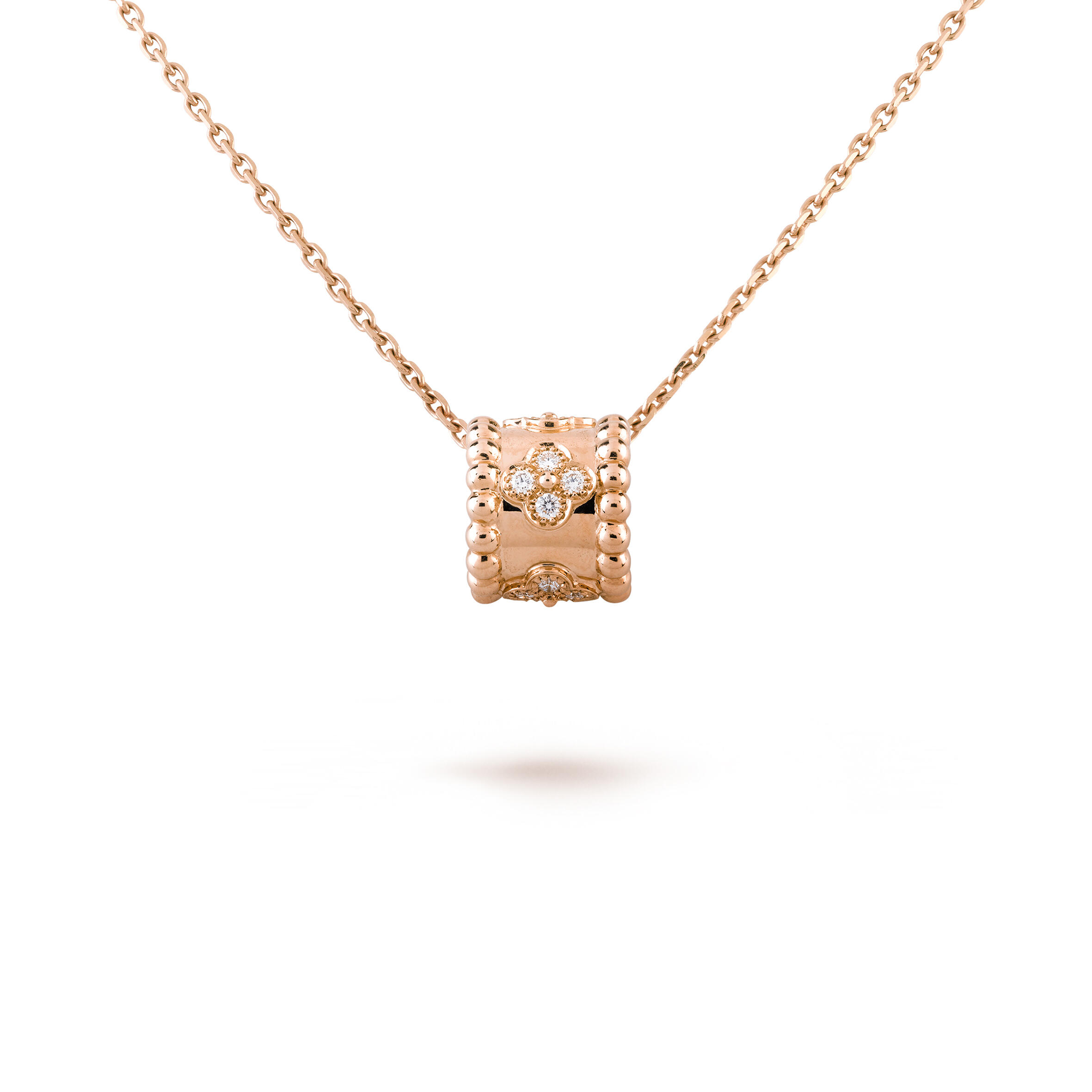 V*n Cl**f ARPELS PERLÉE CLOVERS PENDANT - ROSE GOLD, D1am0nd  VCARO2EE00 Master Quality
