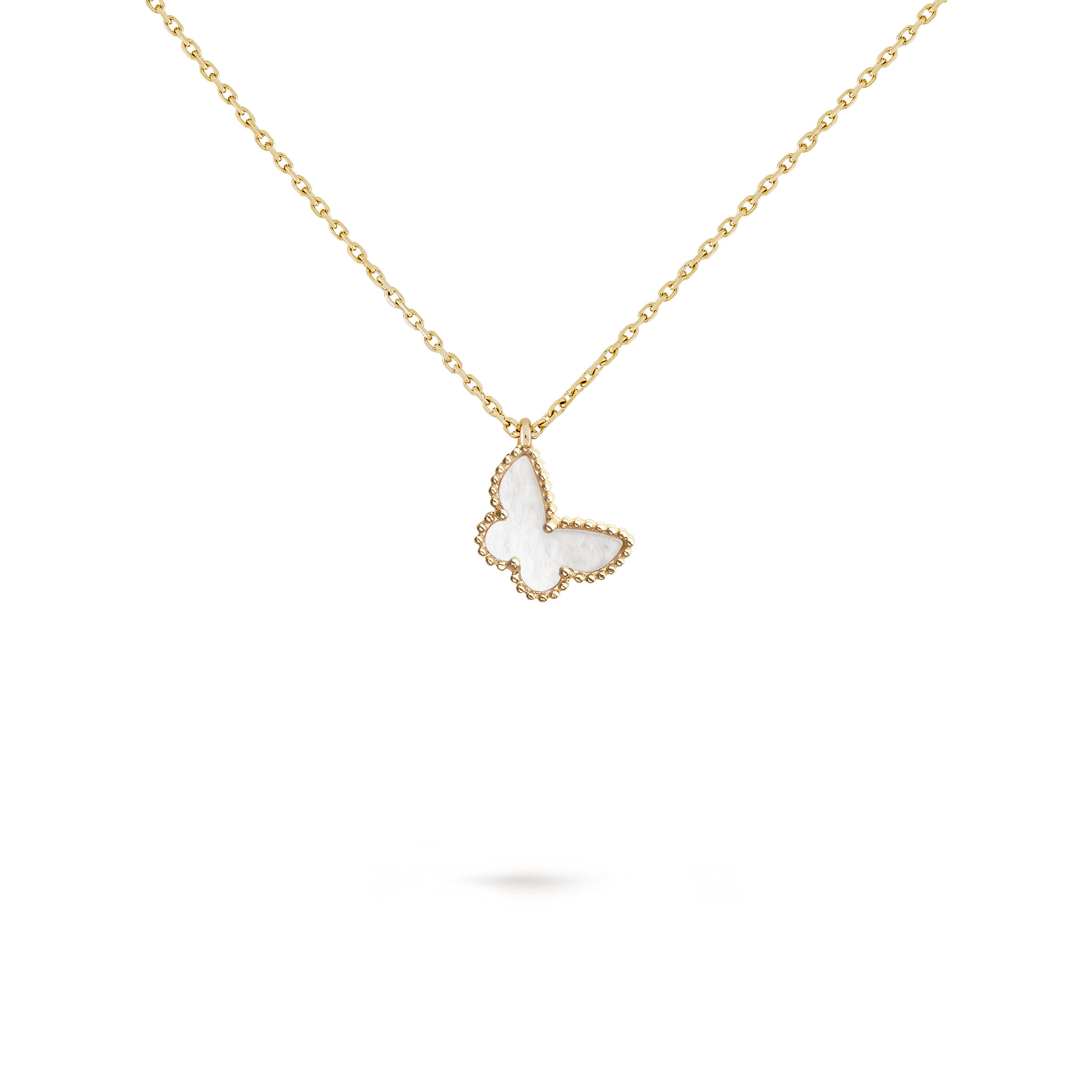 V*n Cl**f ARPELS SWEET ALHAMBRA BUTTERFLY PENDANT - YELLOW GOLD, MOTHER-OF-PEARL  VCARF69300 Master Quality