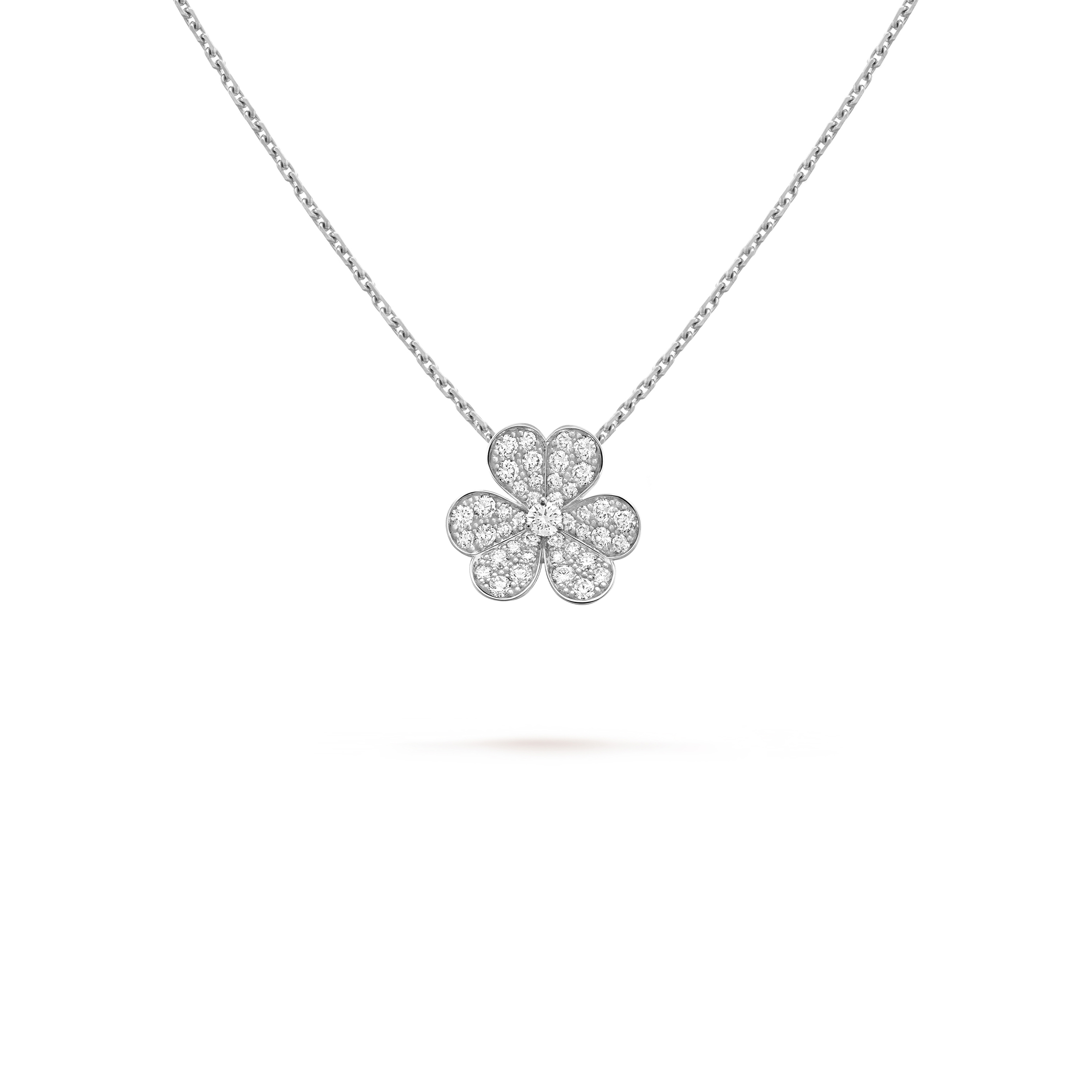 V*n Cl**f ARPELS FRIVOLE PENDANT, SMALL MODEL - WHITE GOLD, D1am0nd  VCARD31800 Master Quality
