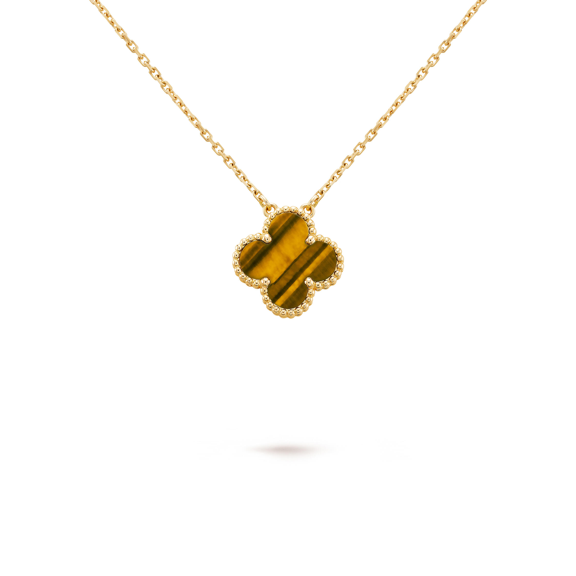 V*n Cl**f ARPELS VINTAGE ALHAMBRA PENDANT - YELLOW GOLD, TIGER EYE  VCARD38600 Master Quality