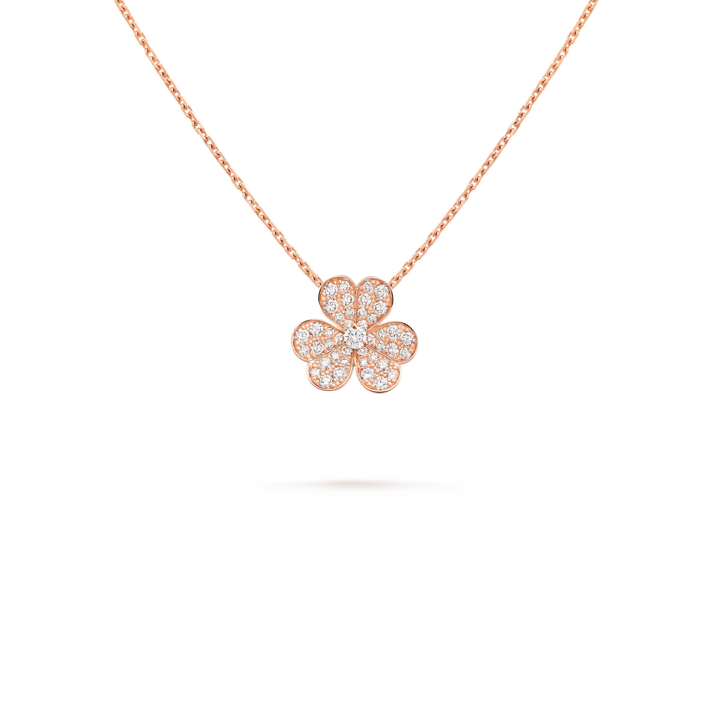 V*n Cl**f ARPELS FRIVOLE PENDANT, SMALL MODEL - ROSE GOLD, D1am0nd  VCARP7RL00 Master Quality