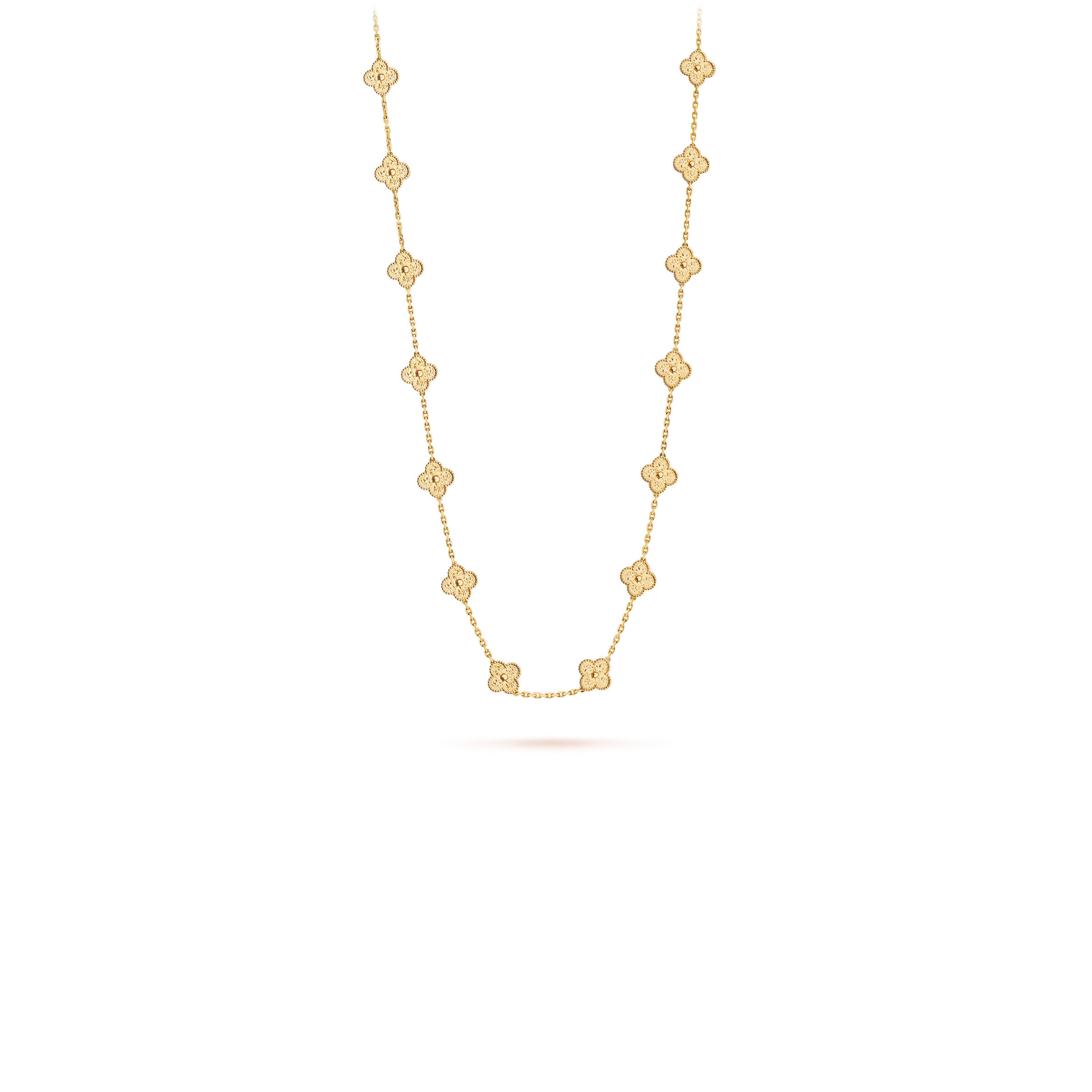 V*n Cl**f ARPELS VINTAGE ALHAMBRA LONG NECKLACE, 20 MOTIFS - YELLOW GOLD  VCARO1IC00 Master Quality