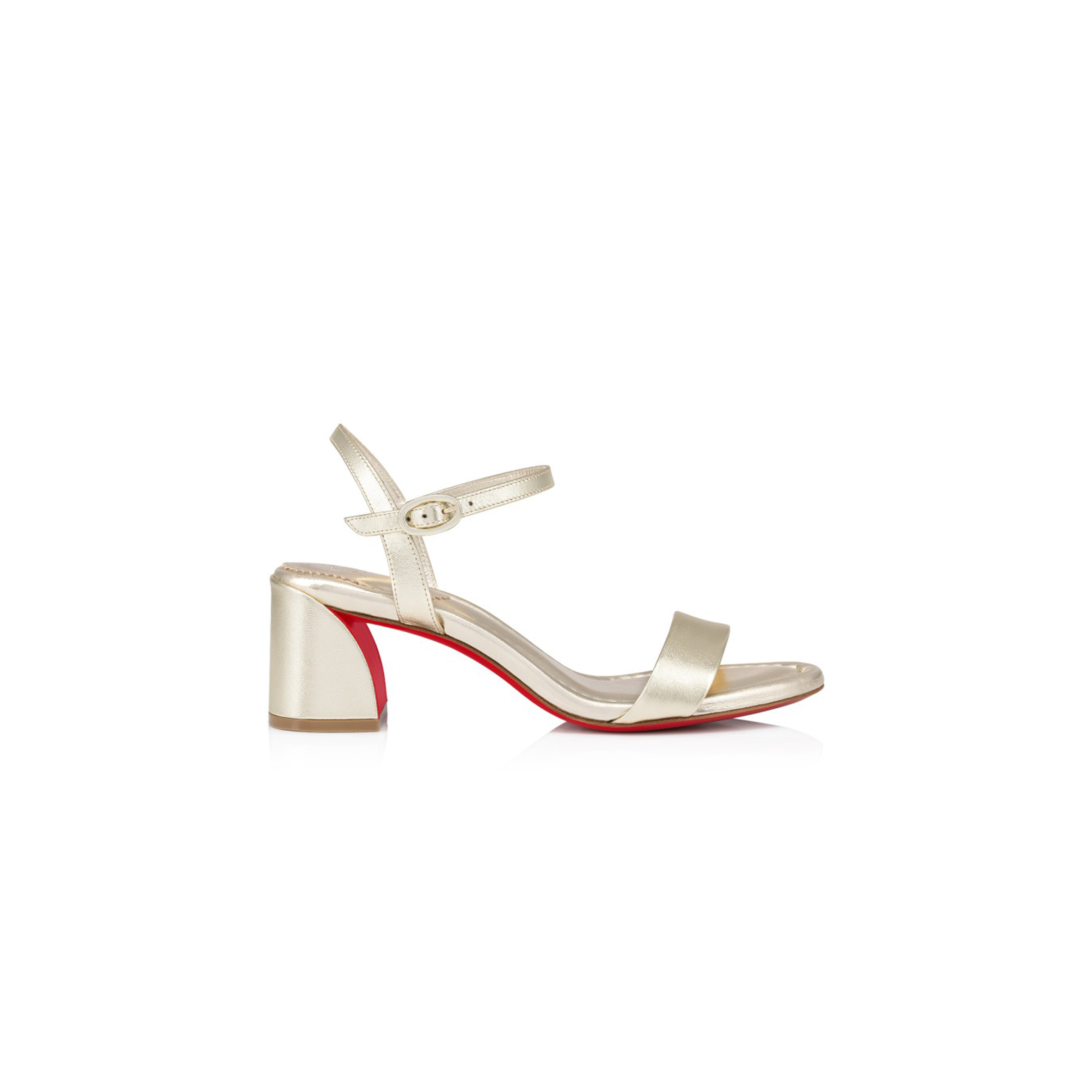 Chr1st1an LOUBOUTIN MISS JANE METALLIC RED SOLE ANKLE-STRAP SANDALS Master Quality