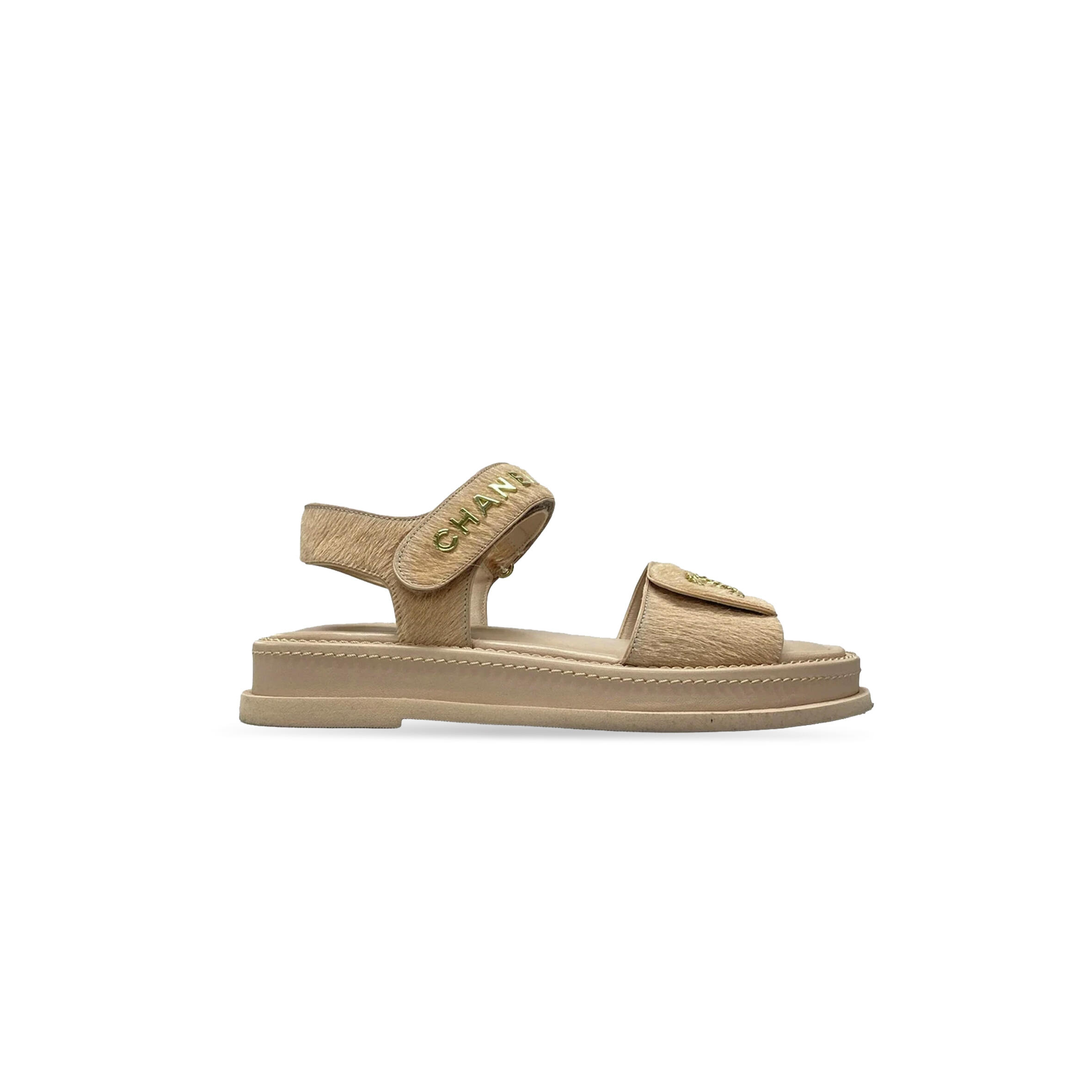 Ch**el LEATHER UNBORN CALF WOMEN'S SANDALS G46018 Master Quality