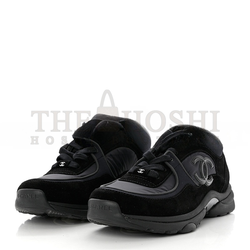 Ch**el FABRIC CALFSKIN SUEDE CC SNEAKERS 1211339 Master Quality