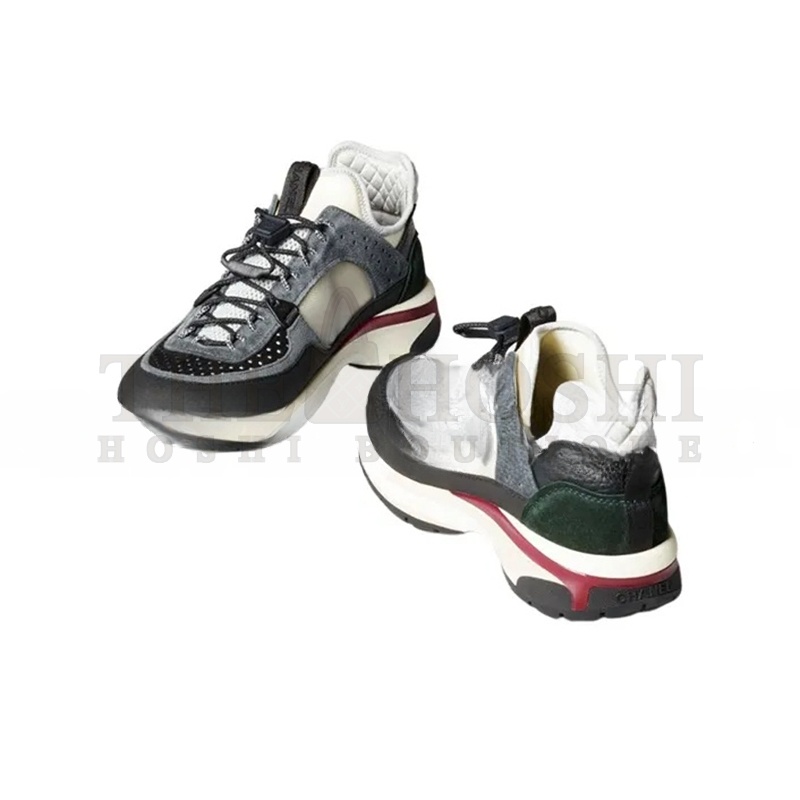 Ch**el SNEAKERS FABRIC, SUEDE CALFSKIN, MESH &amp; FABRIC BLACK, DARK GRAY, WHITE &amp; LIGHT GRAY G39488 Y56142 K4948 Master Quality