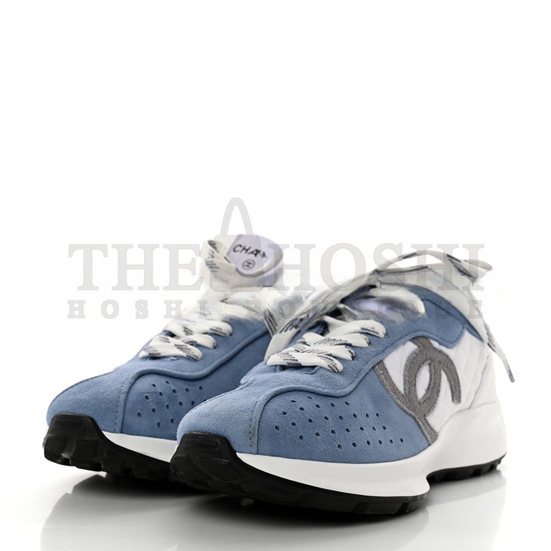 Ch**el SNEAKERS FABRIC &amp; SUEDE KIDSKIN BLUE &amp; WHITE G39074 Y55825 K4274 Master Quality