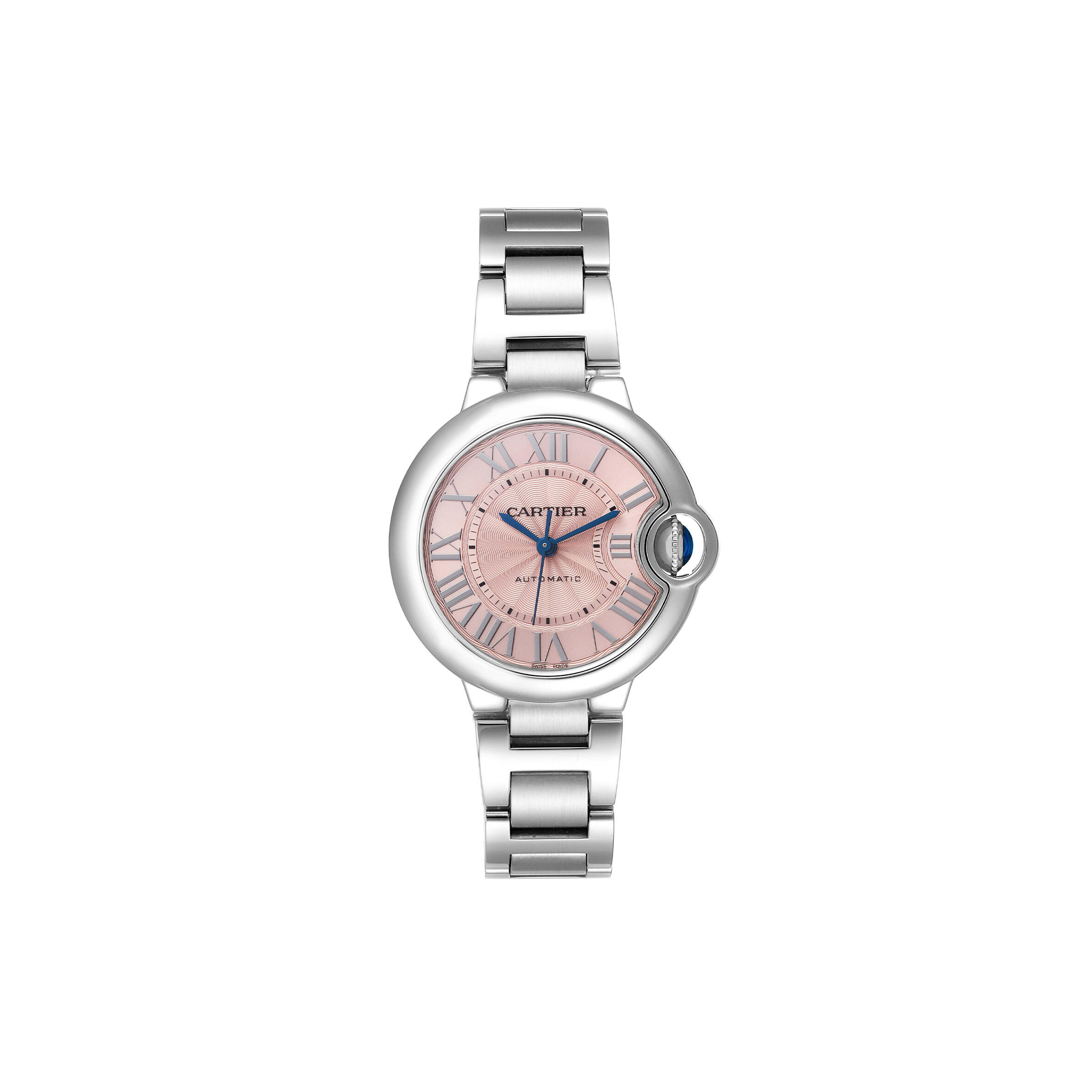 Ca*t1er BALLON BLEU MIDSIZE STEEL PINK DIAL LADIES 36MM WATCH W6920041 Master Quality