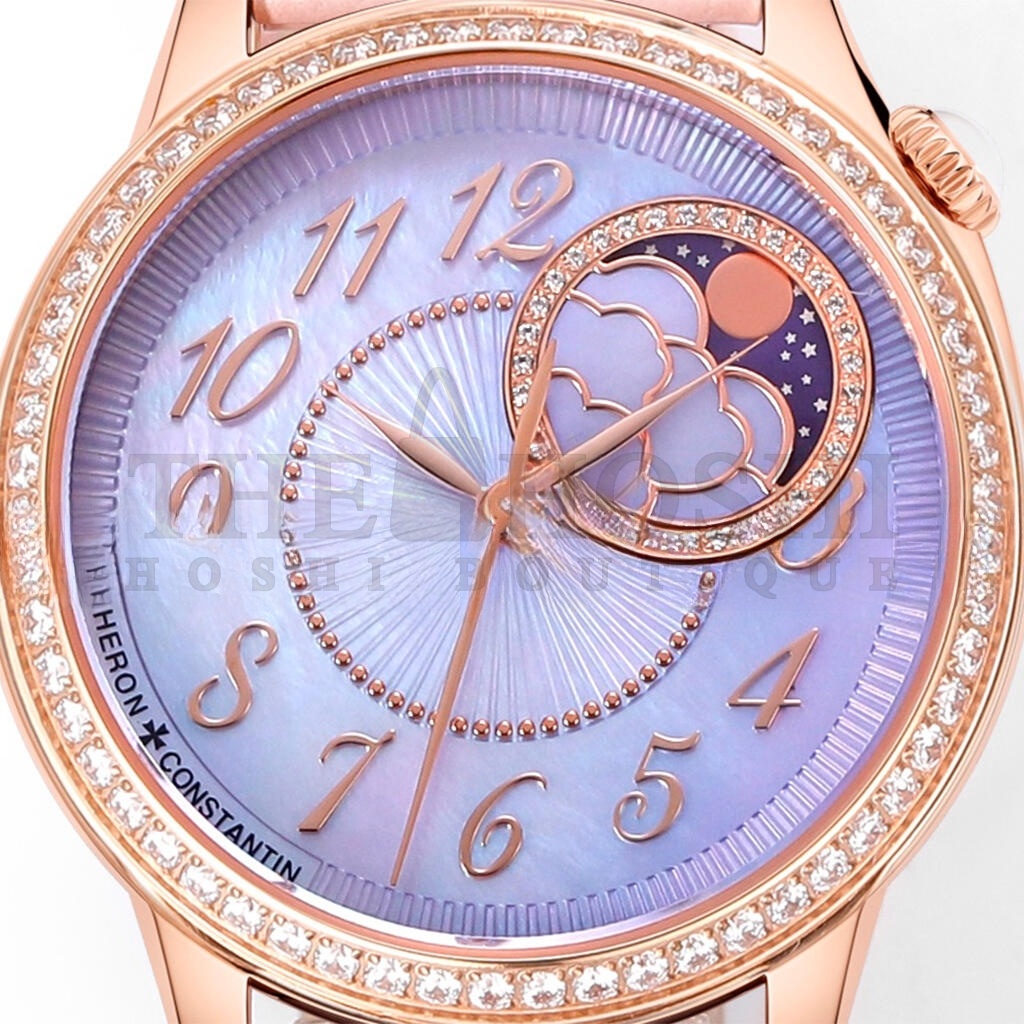 VACHERON C0nstan1n ÉGÉRIE MOON PHASE 37 MM PINK GOLD WATCH 8005F/000R-H030 Master Quality