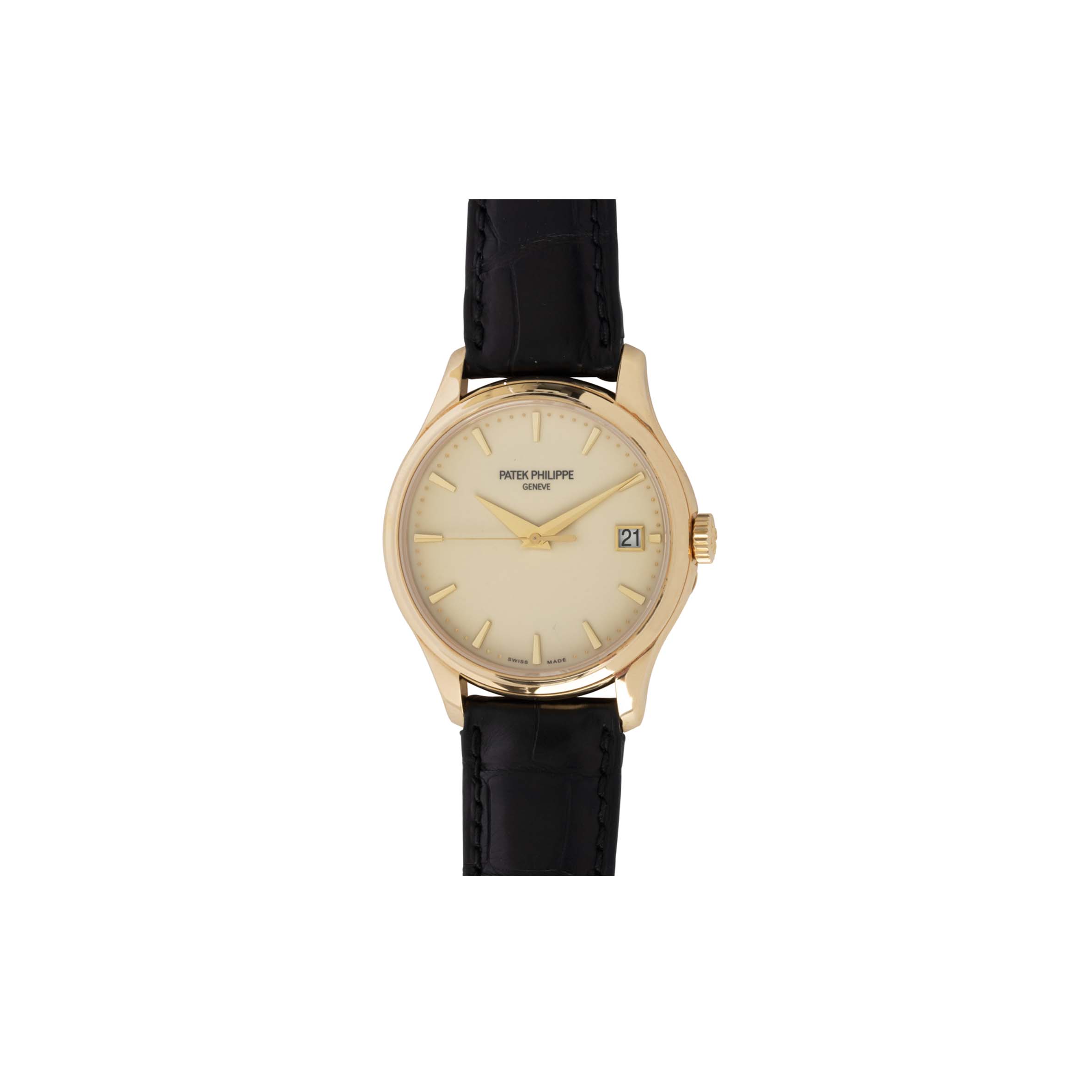 Pat*k Phi1i*pe CALATRAVA YELLOW GOLD LACQUERED IVORY DIAL 39MM WATCH 5227J-001 Master Quality