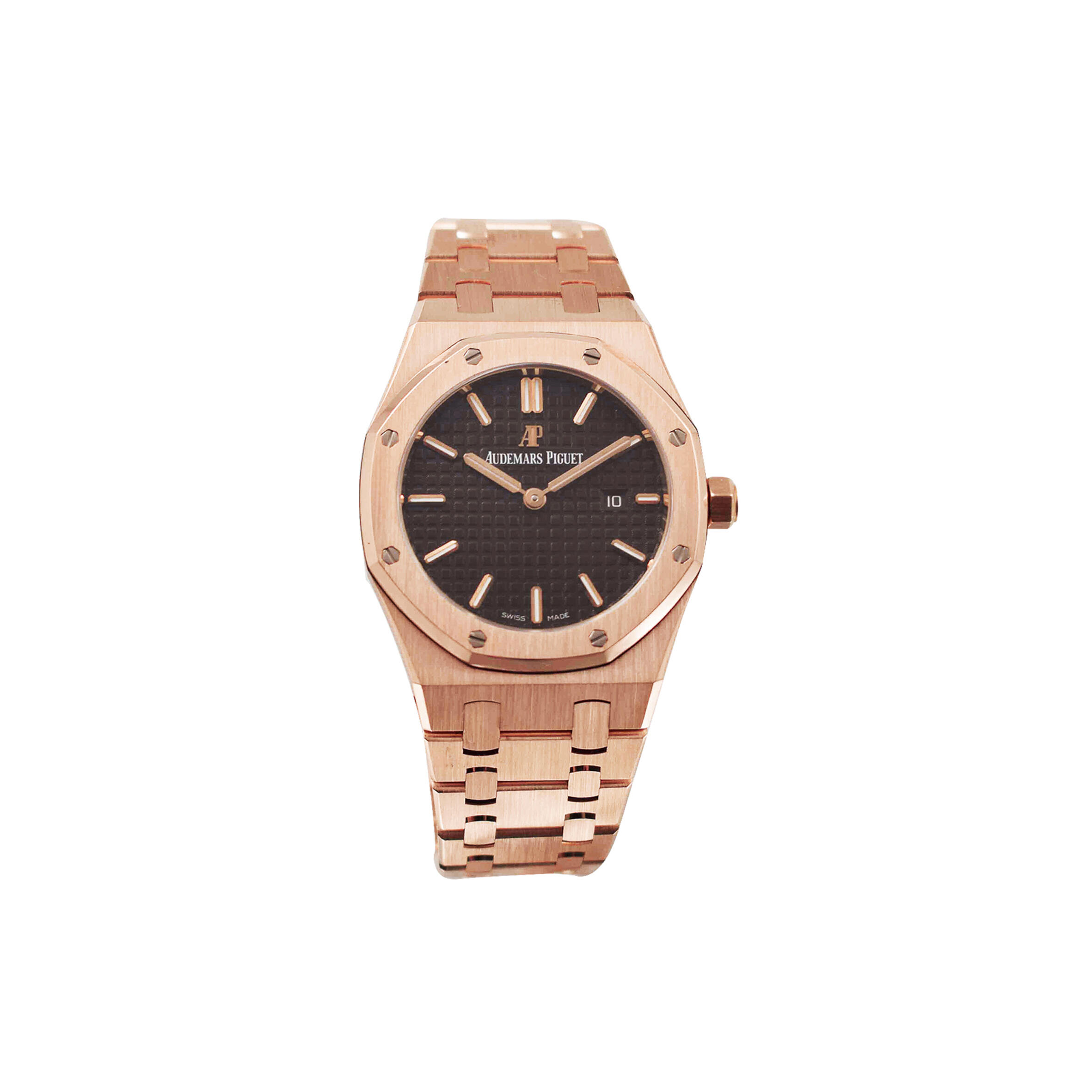 AUDEMARS P1g*et ROYAL OAK LADIES 33MM ROSE GOLD BRACELET WITH BROWN DIAL WATCH 67650OR.OO.1261OR.01 Master Quality