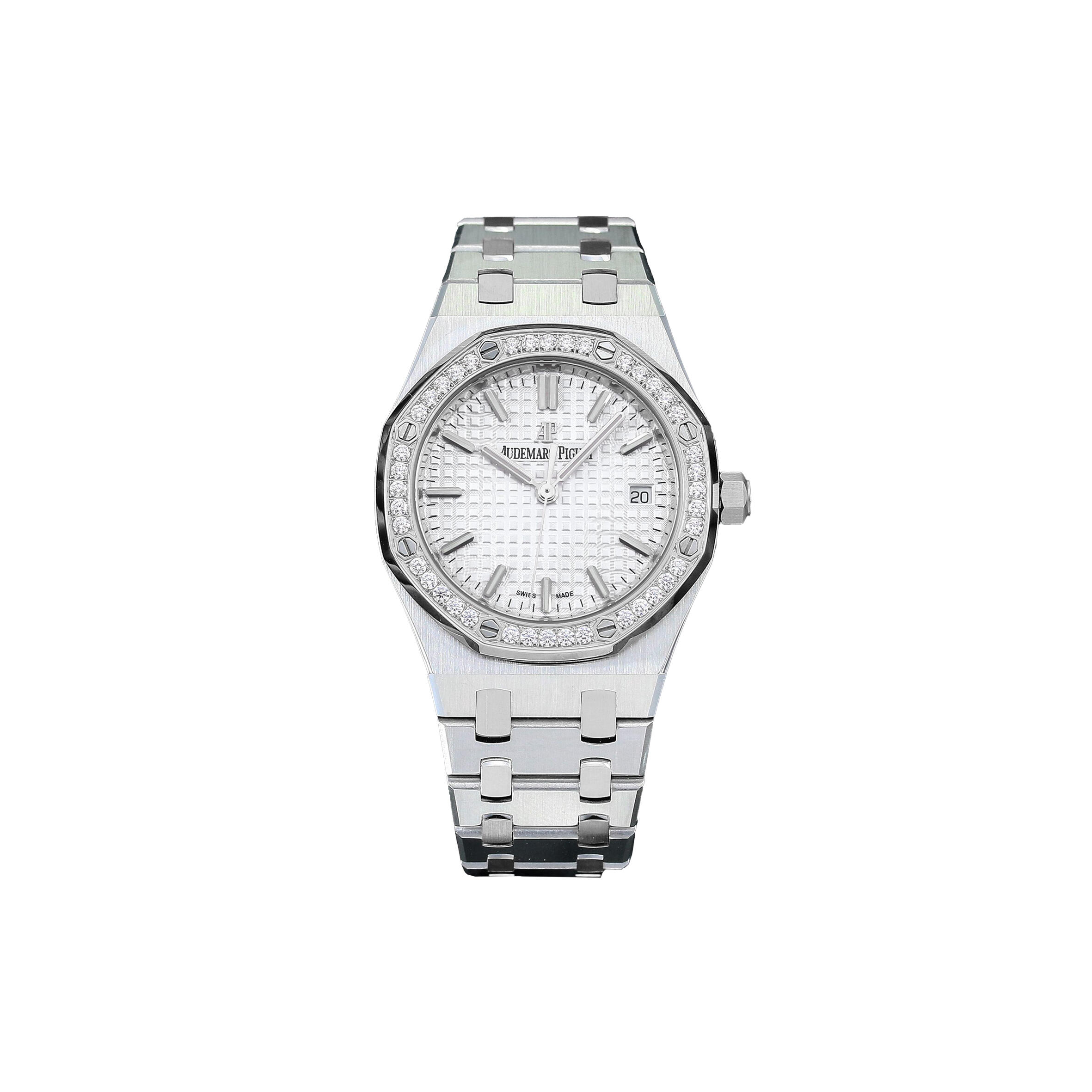 AUDEMARS P1g*et ROYAL OAK SELFWINDING WHITE DIAL IN STEEL 34MM WATCH 77351ST Master Quality