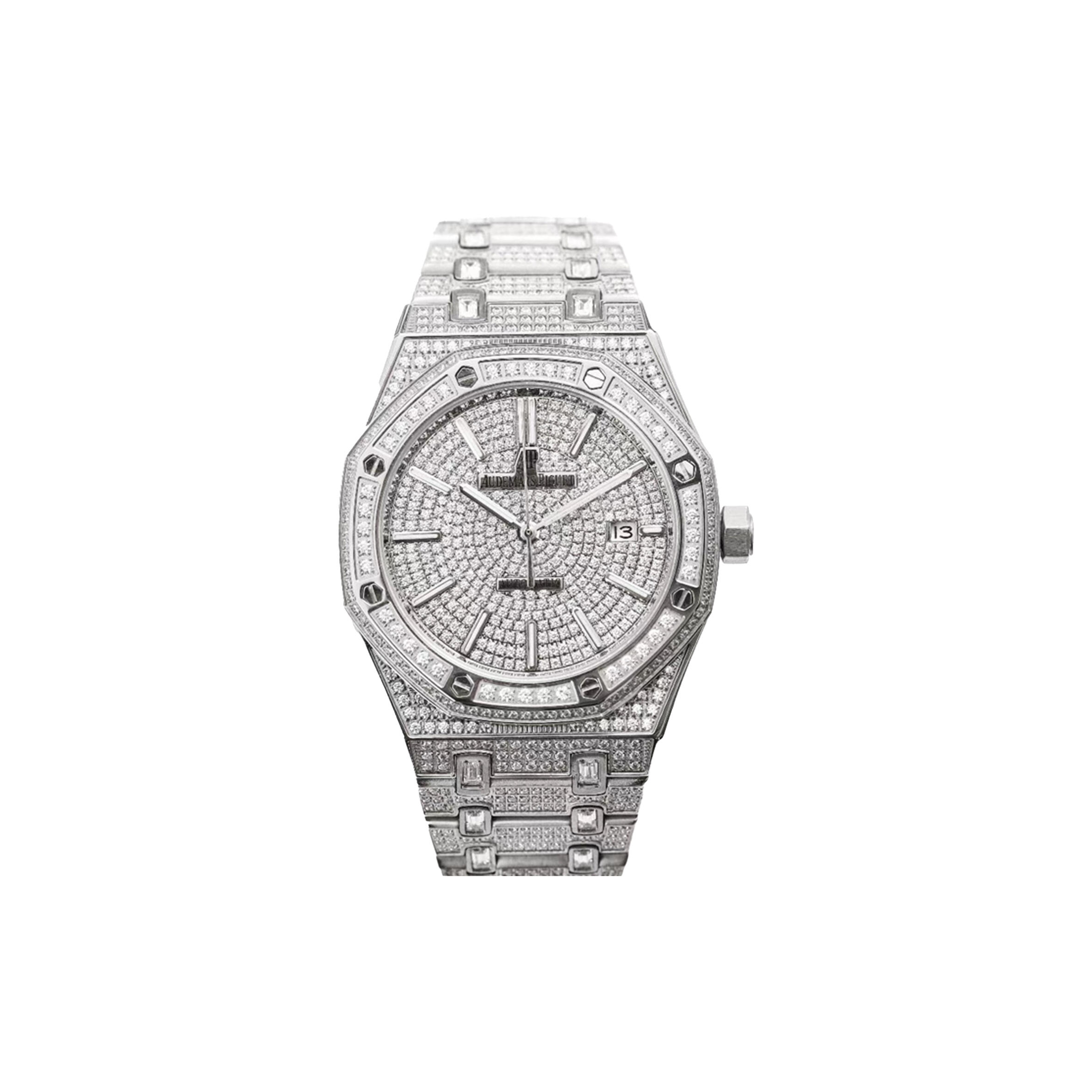 AUDEMARS P1g*et ROYAL OAK 41 D1am0ndS STEEL 41MM WATCH 15400ST.OO.1220ST.01 Master Quality